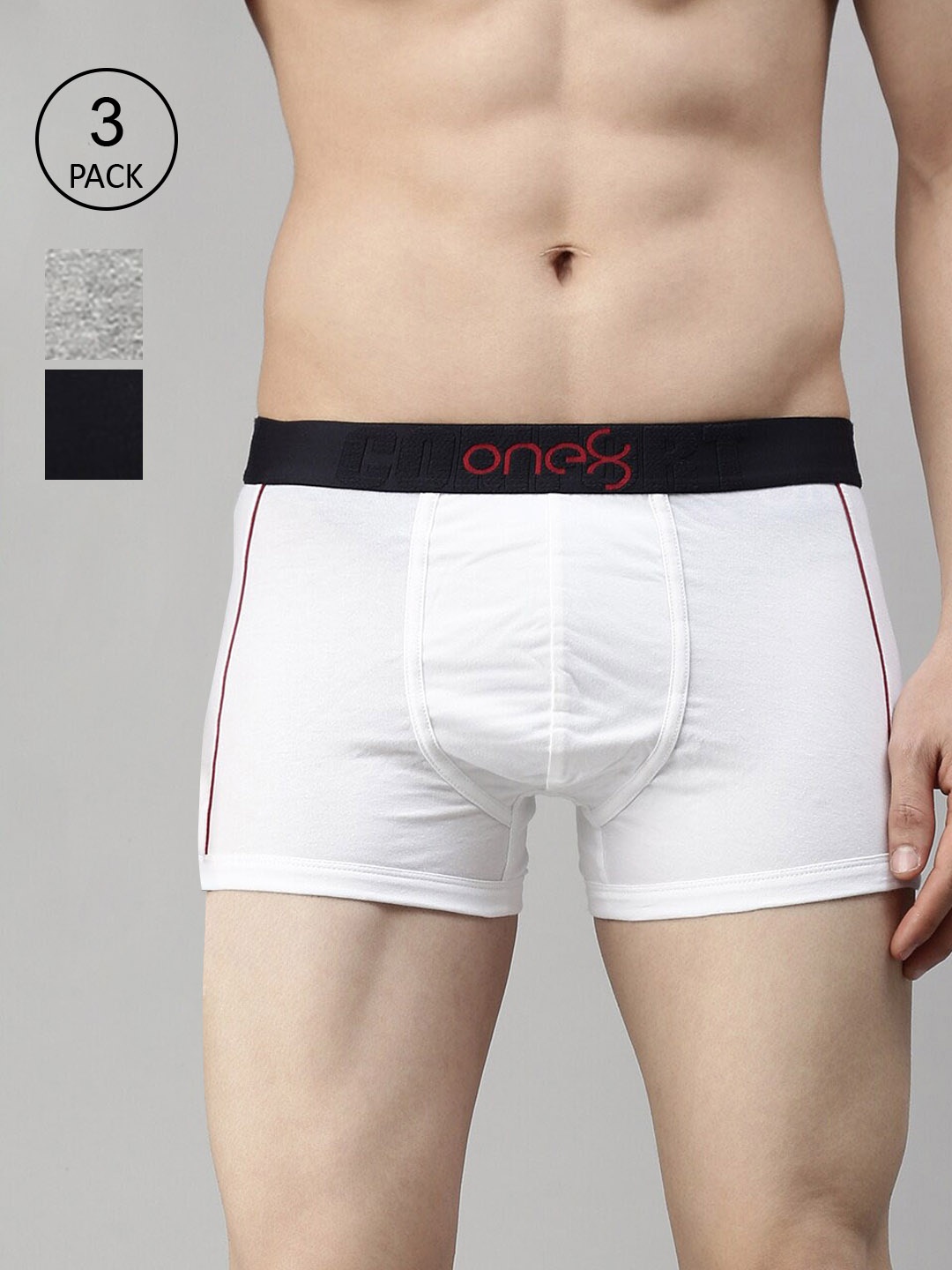

one8 by Virat Kohli Men Pack Of 3 Solid Trunk, Black