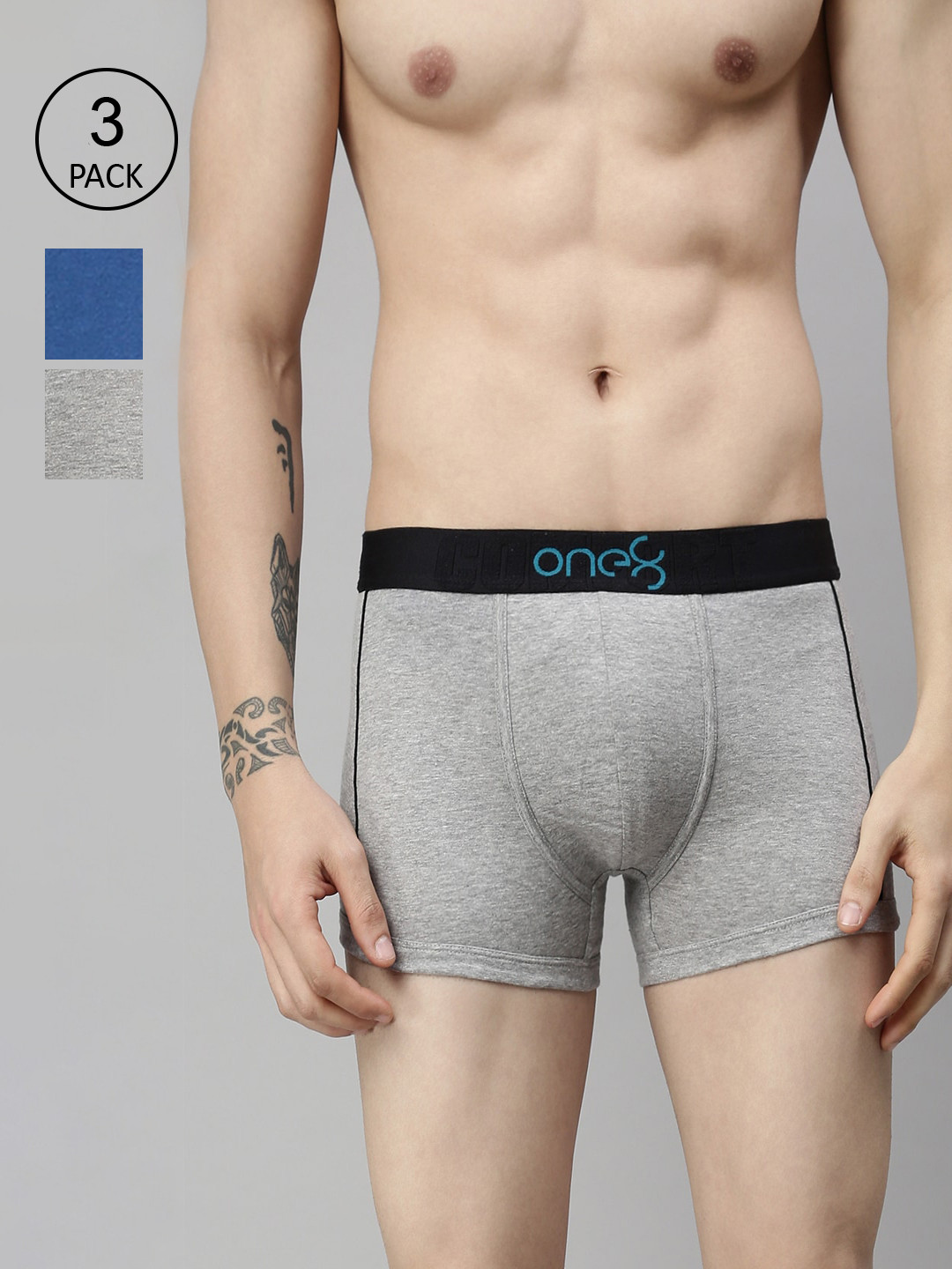 

one8 by Virat Kohli Men Pack Of 3 Solid Boxer Trunk, Blue