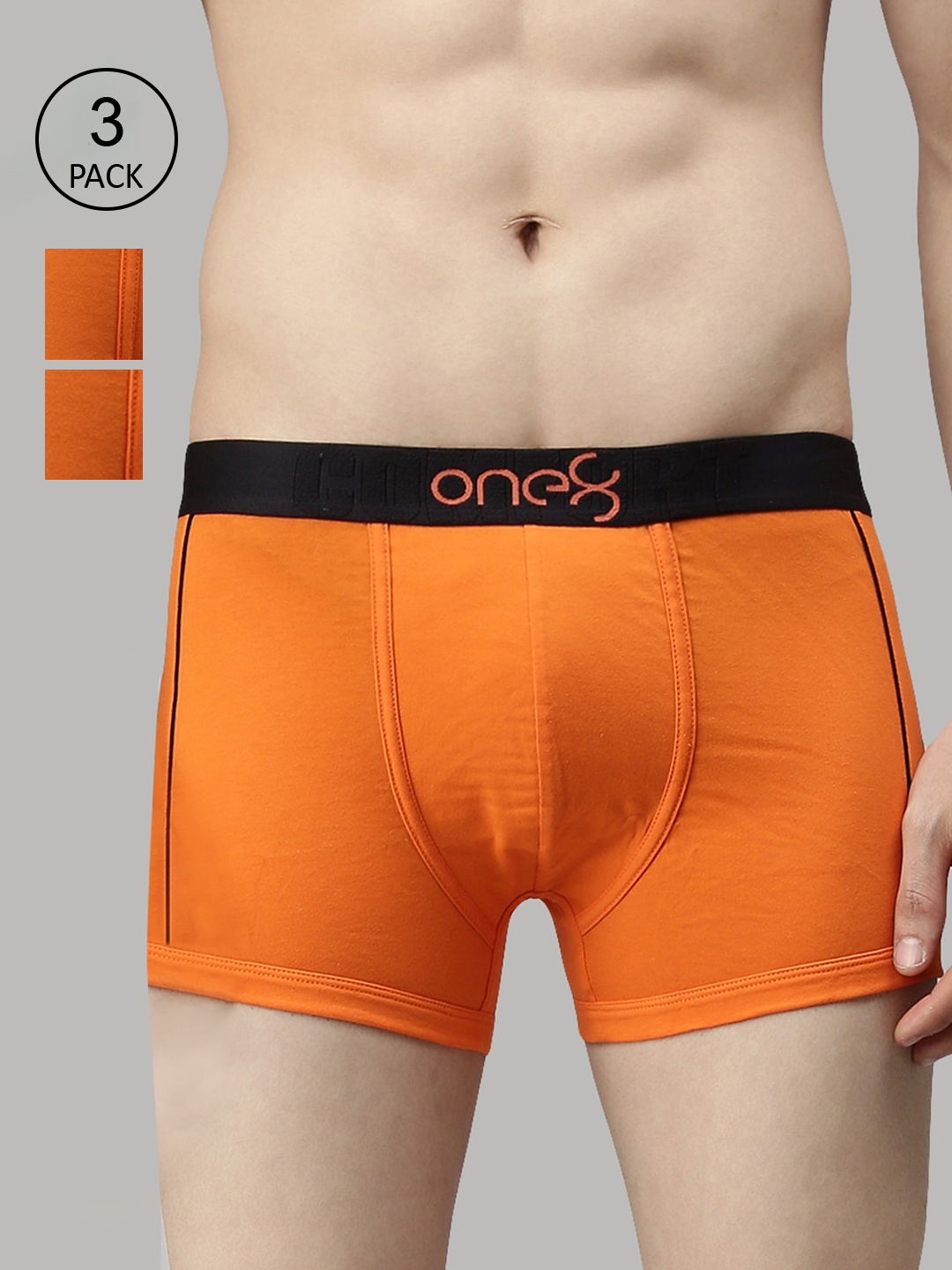 

one8 by Virat Kohli Men Pack Of 3 Solid Cotton Trunk, Grey