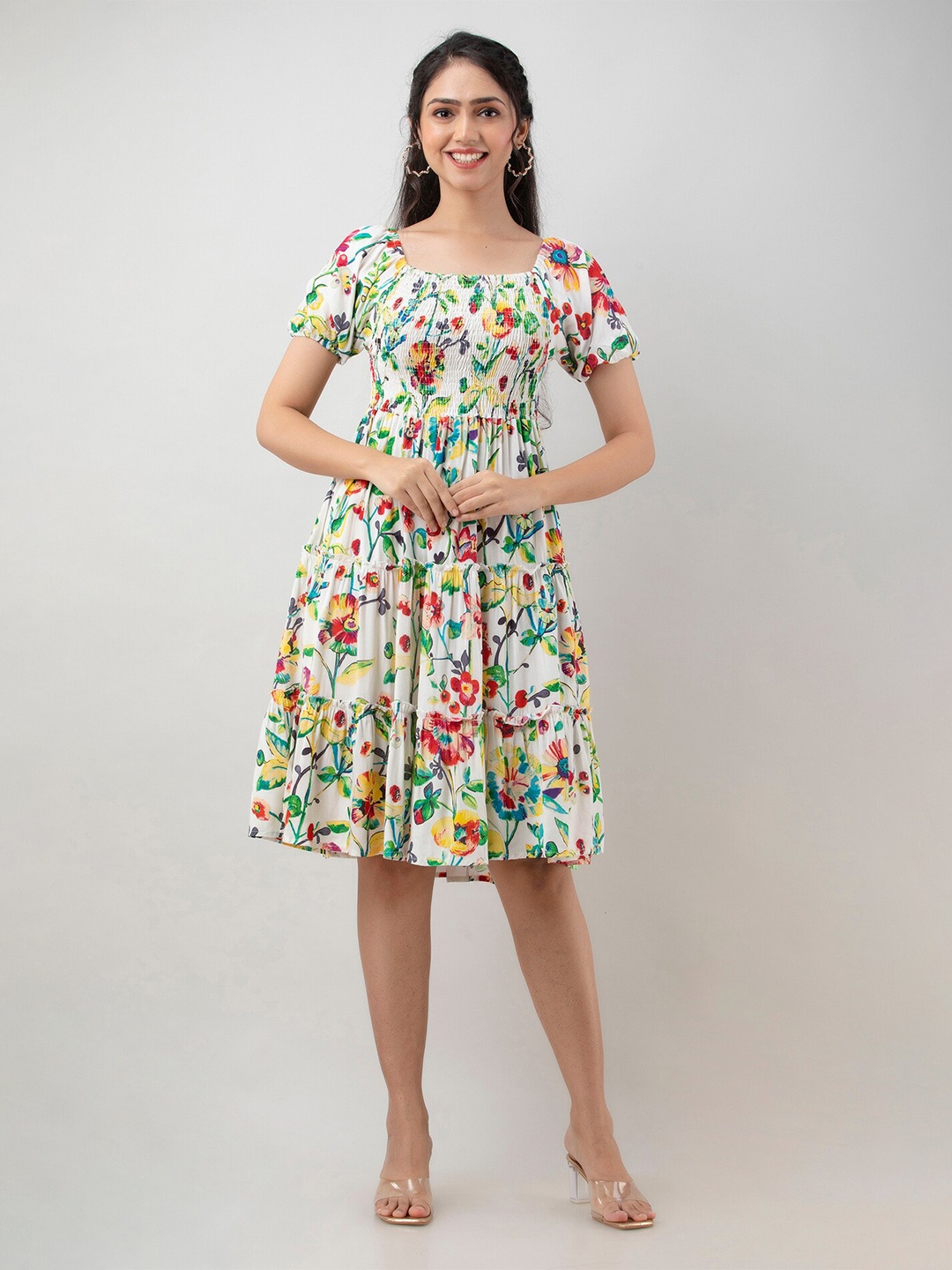 

Aawari White Floral Dress
