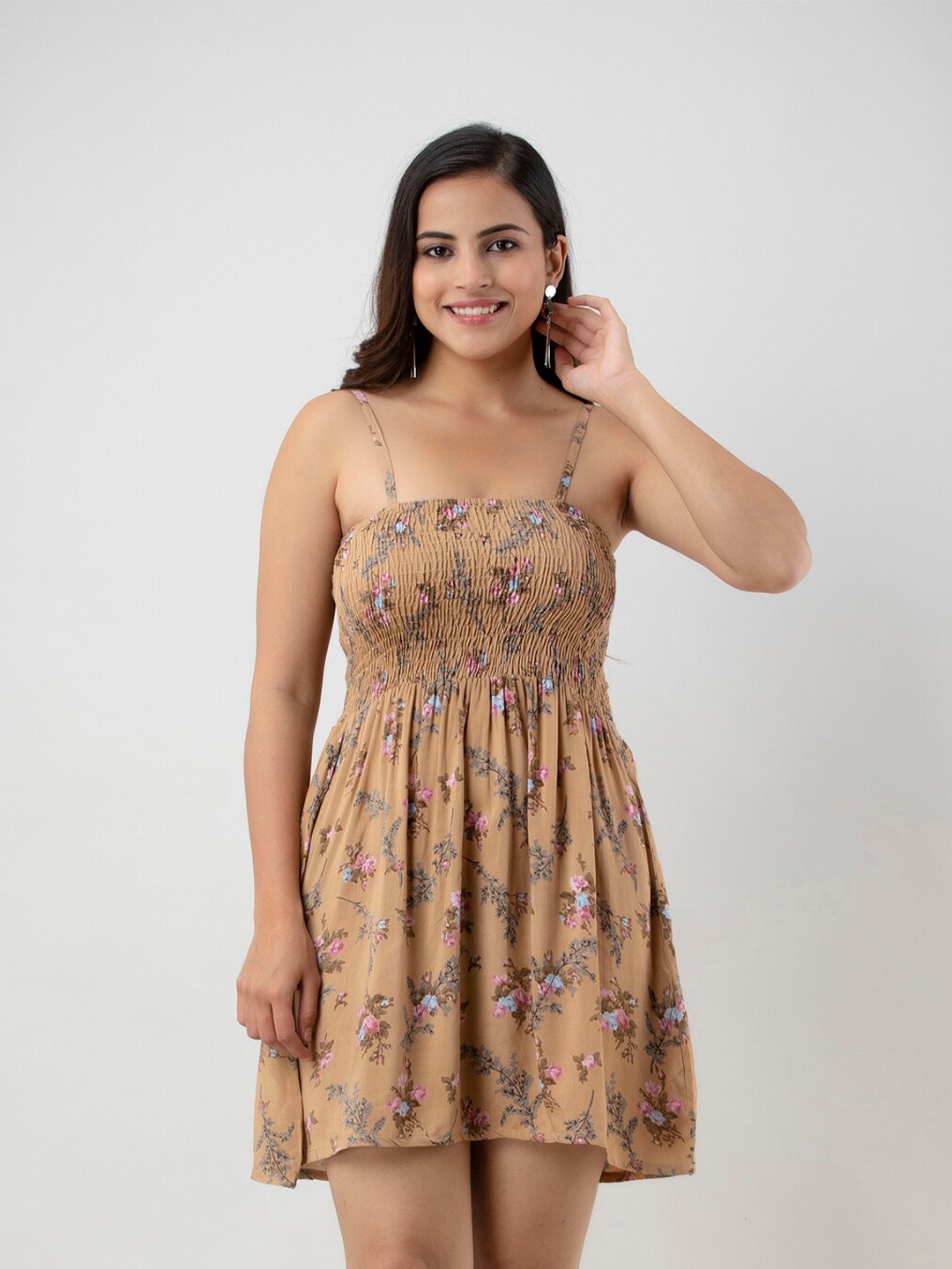 

Aawari Brown Floral Dress