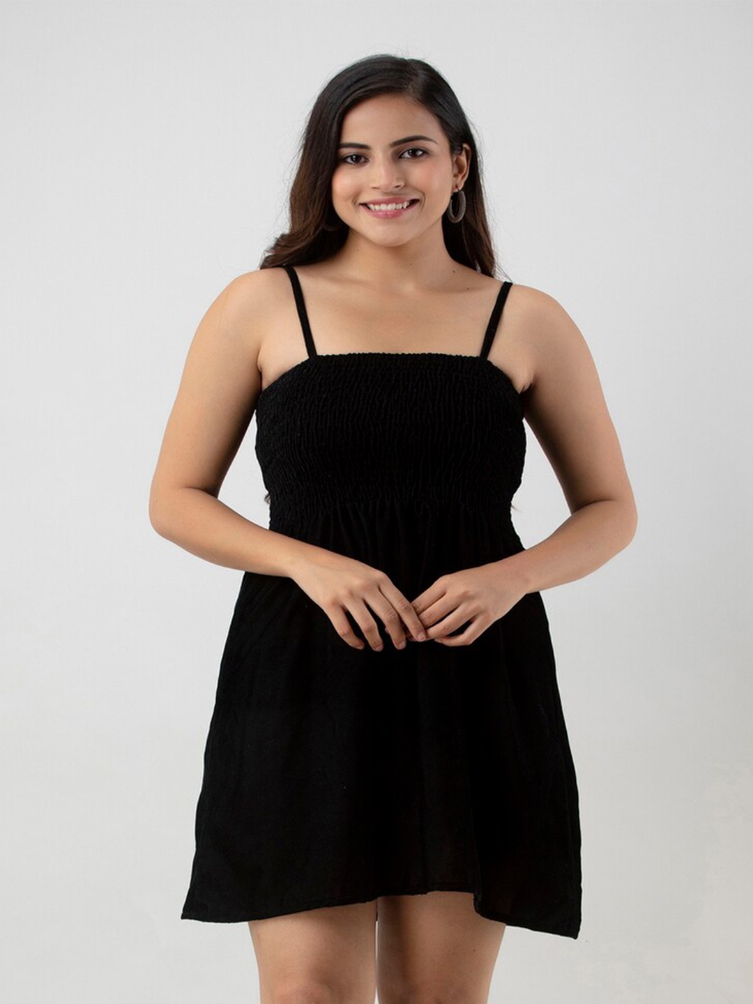 

Aawari Women Black A-Line Dress