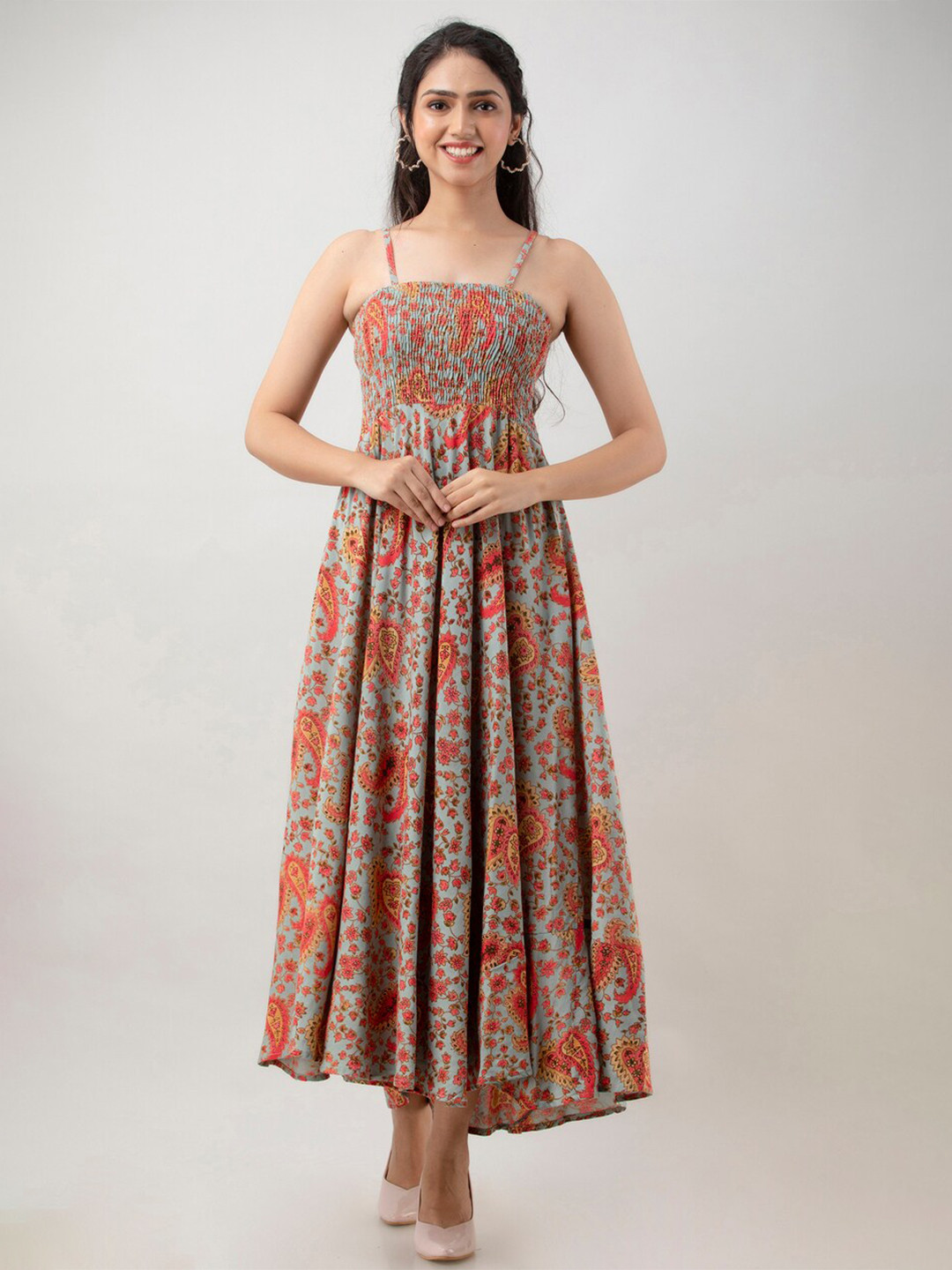 

Aawari Turquoise Blue Floral Maxi Dress