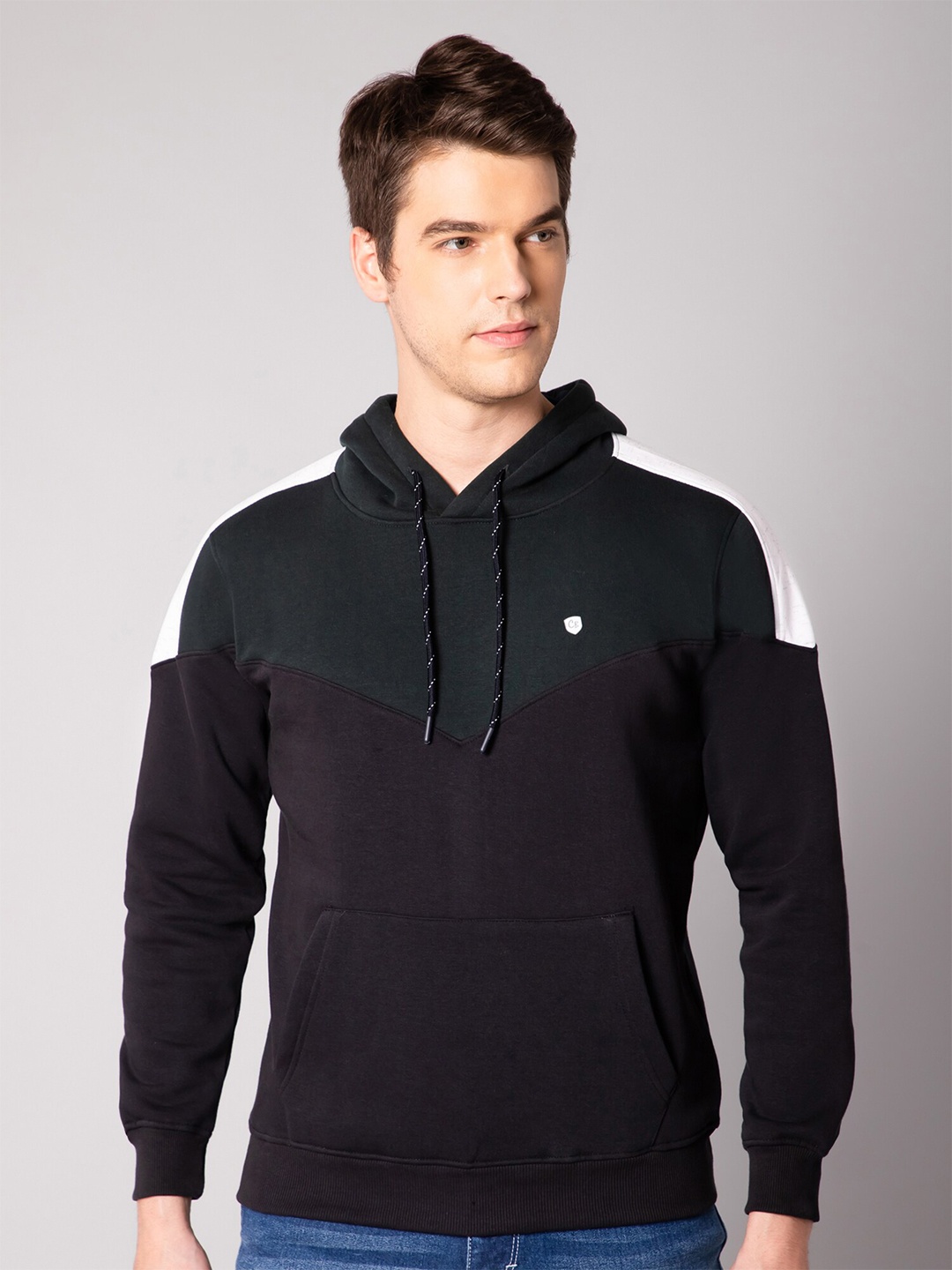 

Cantabil Men Navy Blue Hooded Sweatshirt