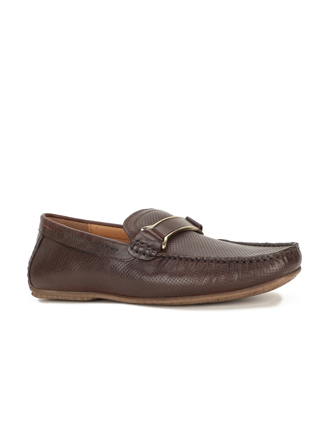 

Hush Puppies Men Textured Leather Loafers, Brown