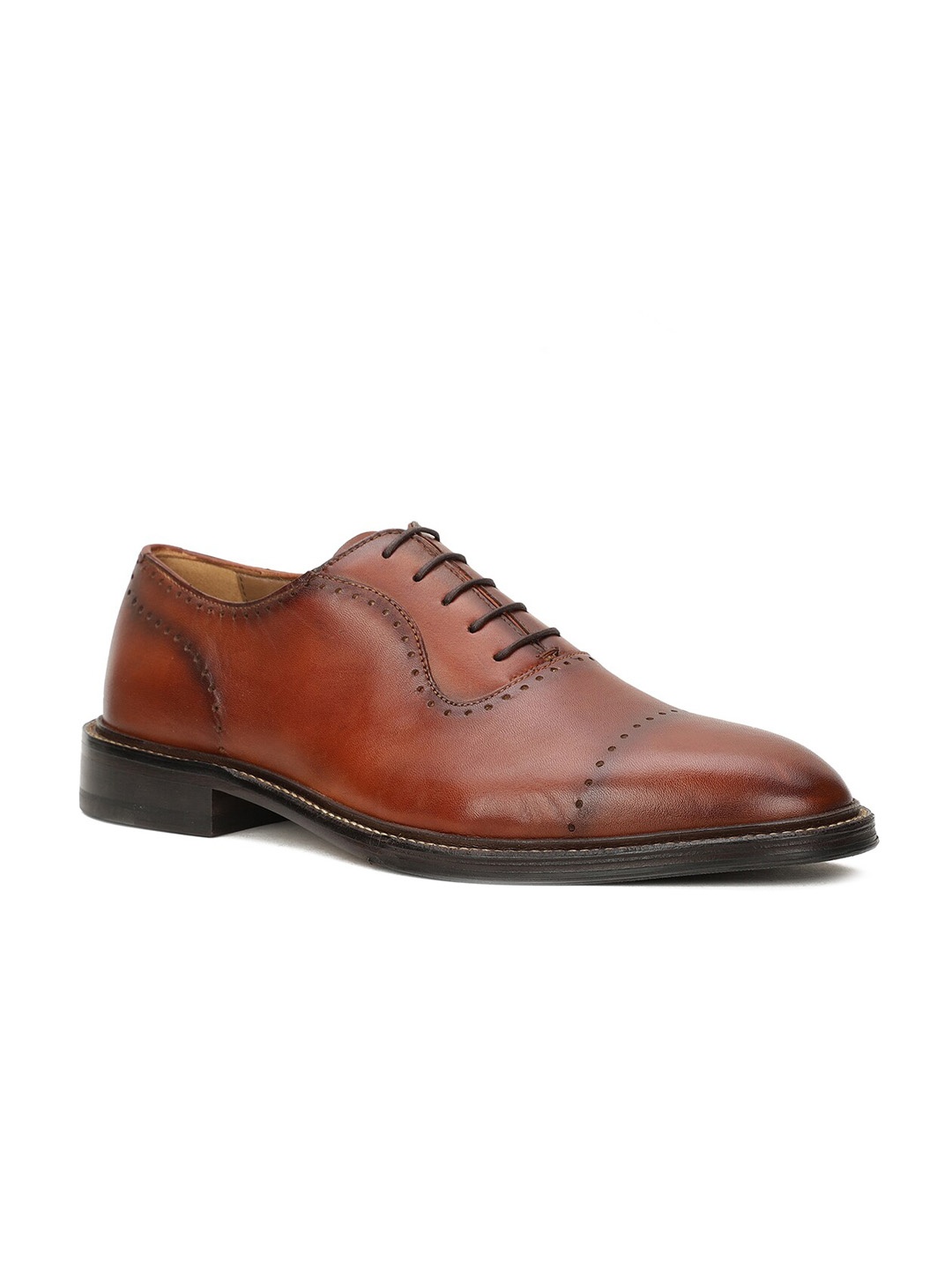 

Hush Puppies Men Tan Leather Formal Oxfords