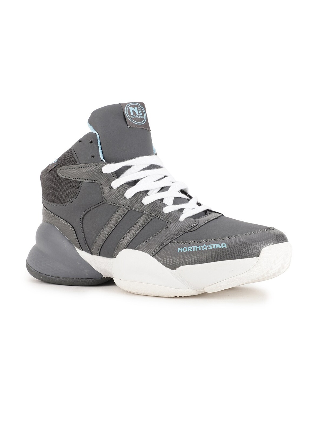 

North Star Men Grey Woven Design PU Sneakers