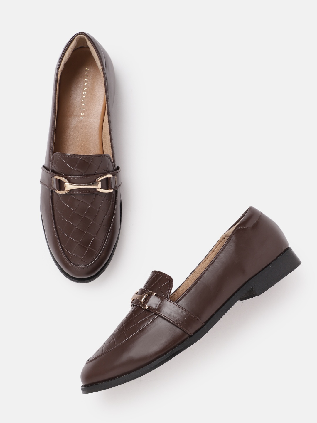 

Allen Solly Women Basketweave Loafers, Coffee brown