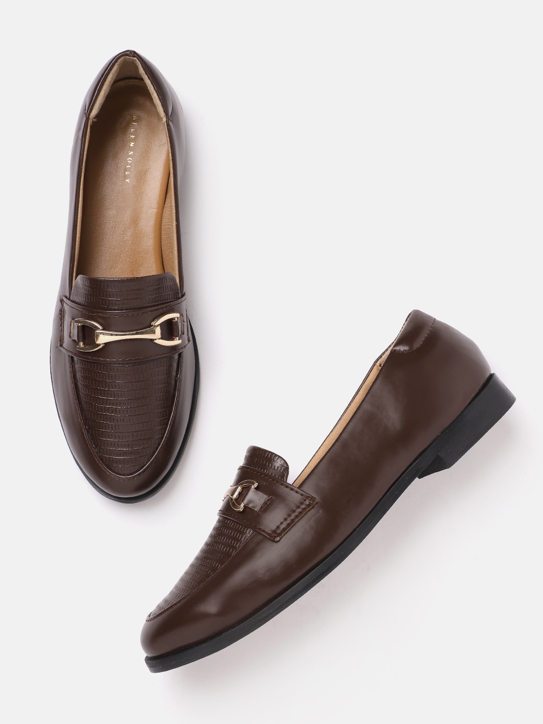 

Allen Solly Women Textured Loafers, Coffee brown