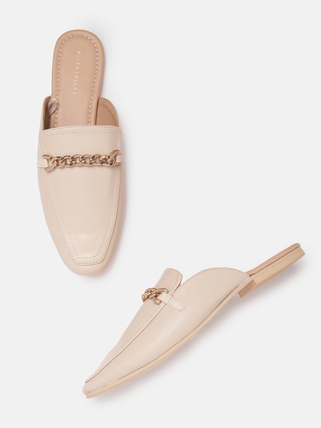 

Allen Solly Women Cream-Coloured Solid Mules