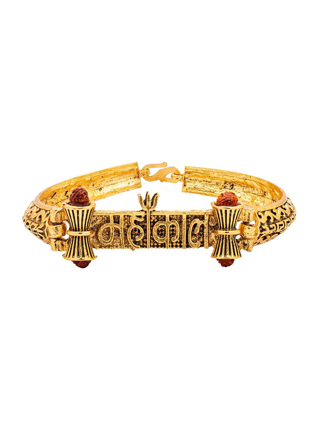 

bodha Men Gold-Toned Brass Antique Gold-Plated Kada Bracelet