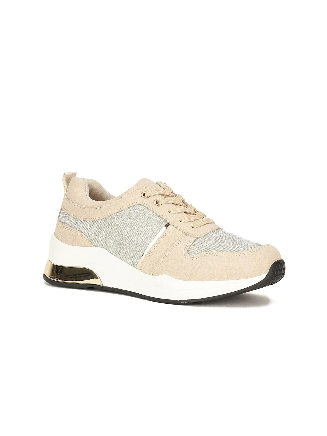 

Bata Women Beige & Grey Colourblocked PU Sneakers