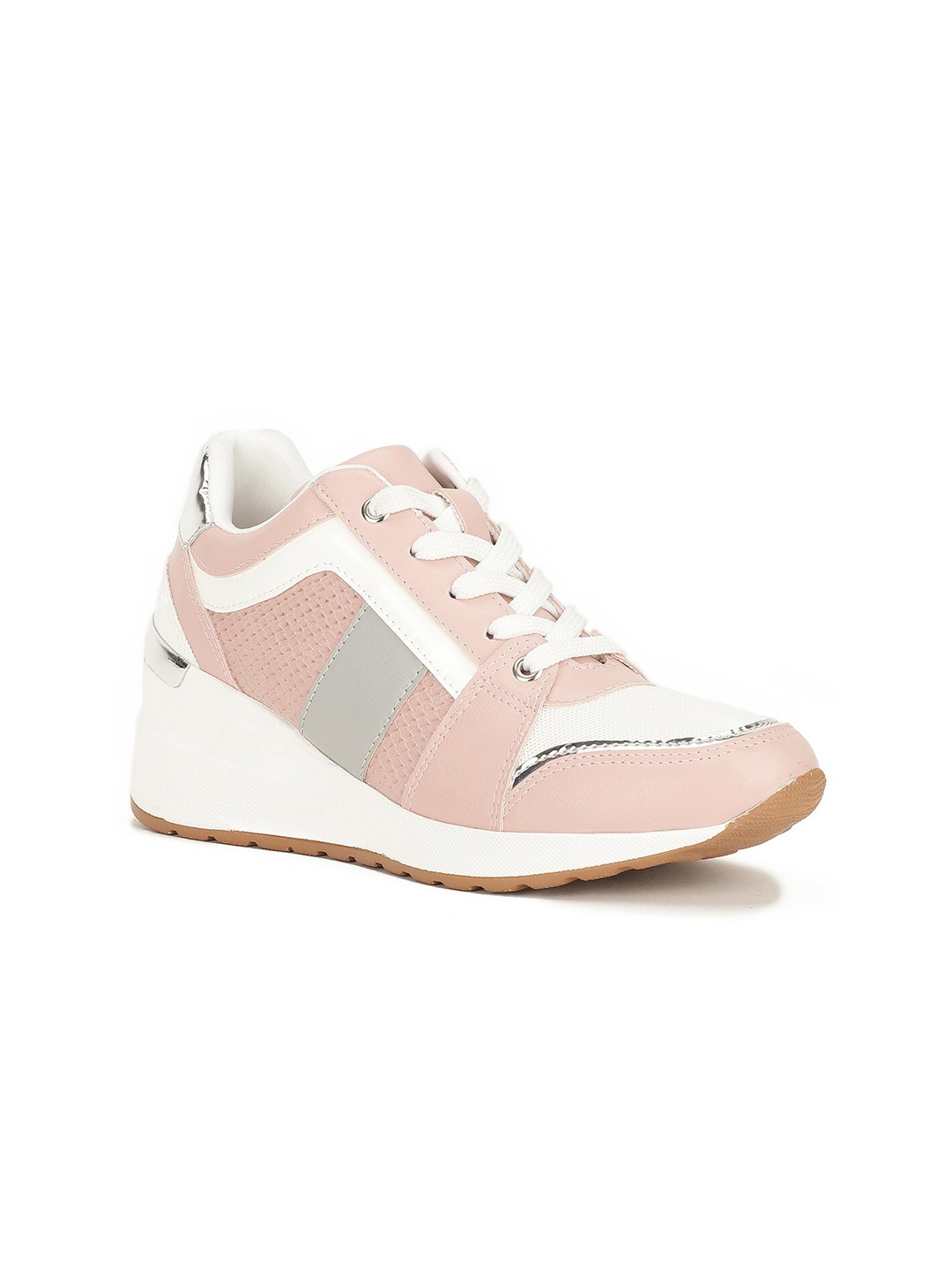

Bata Women Pink Colourblocked PU Sneakers