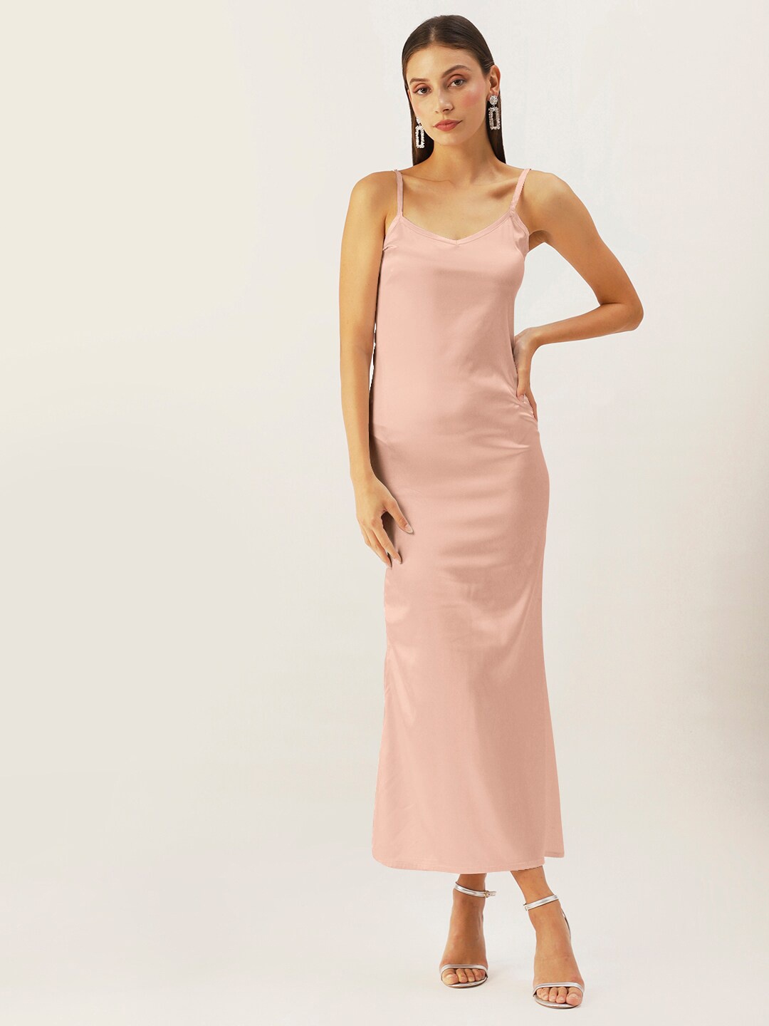

DressBerry Woman Spaghetti Strap Satin Maxi Maxi Dress, Rose