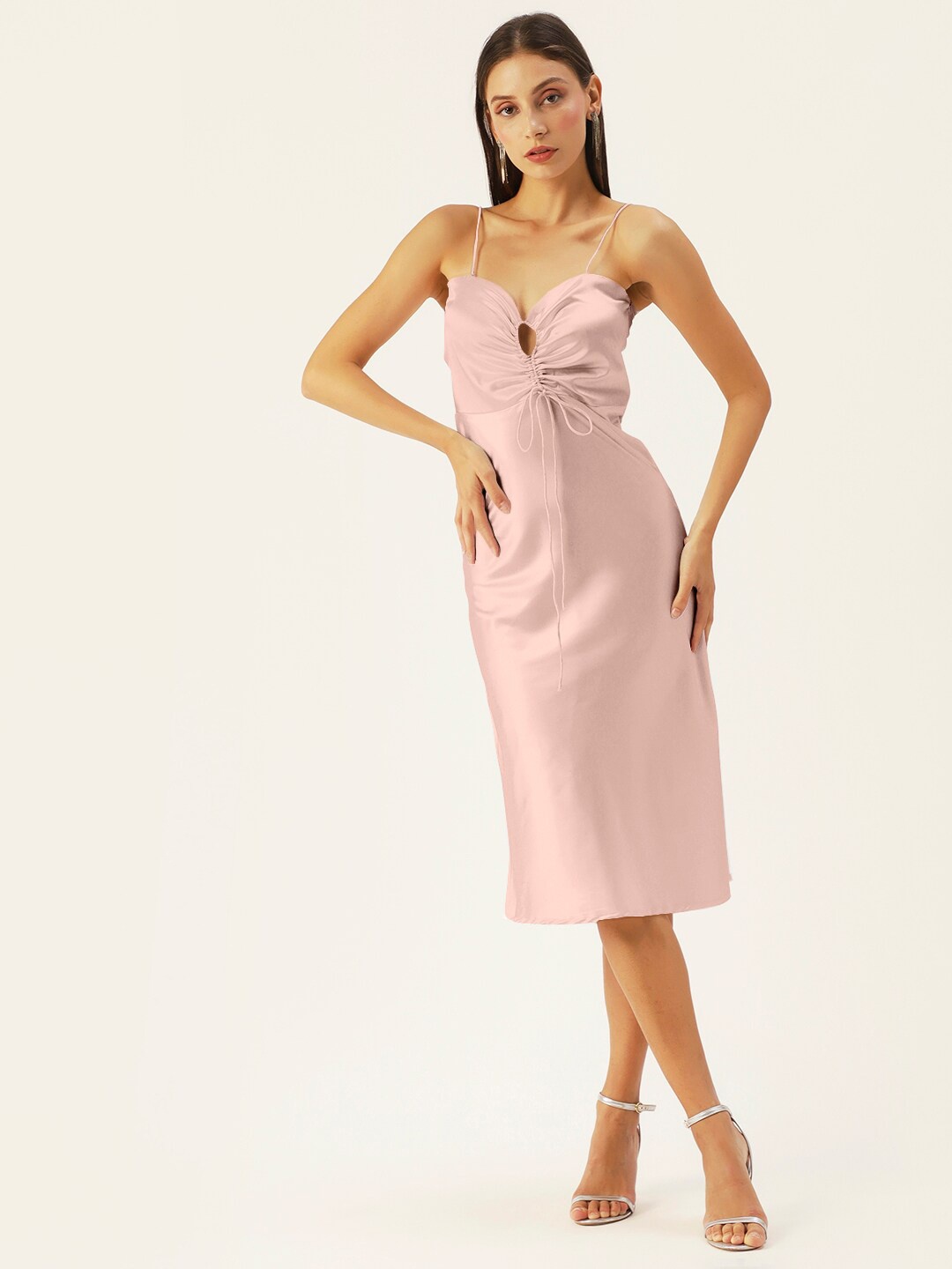

DressBerry Women Rose Satin A-Line Dress