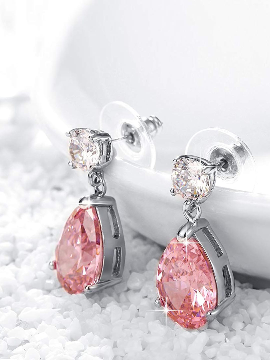 

Designs By Jewels Galaxy Pink Oval Drop Earrings