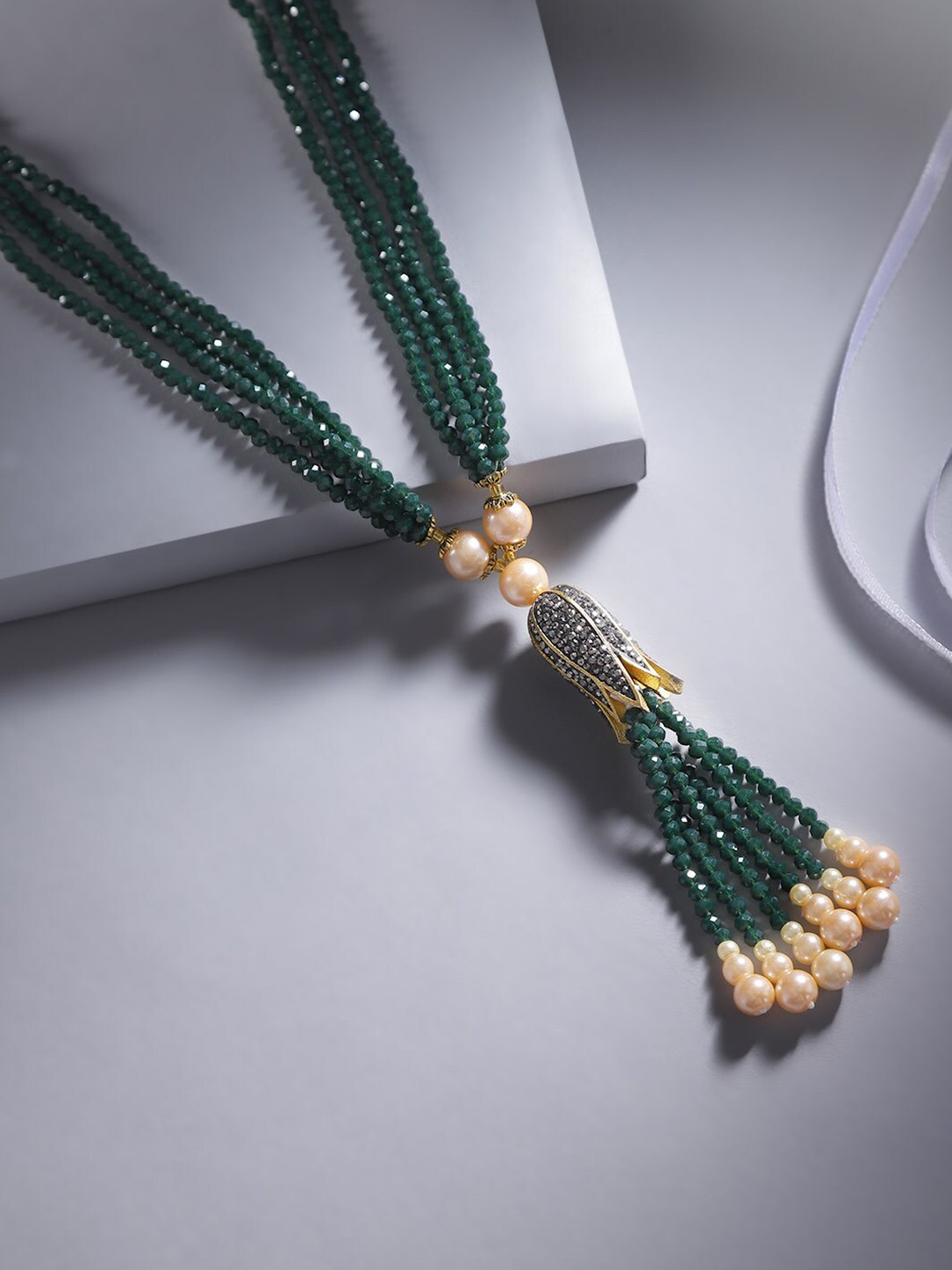 

Designs By Jewels Galaxy Gold-Toned & Green Brass Gold-Plated Necklace