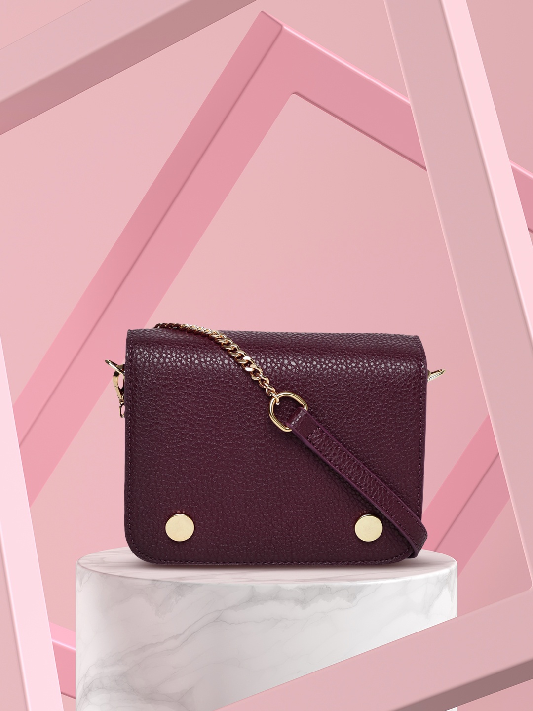 

DressBerry Burgundy Solid Sling Bag