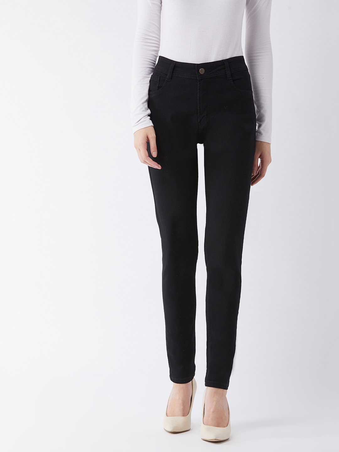 

Miss Chase Women Black Slim Fit High-Rise Jeans