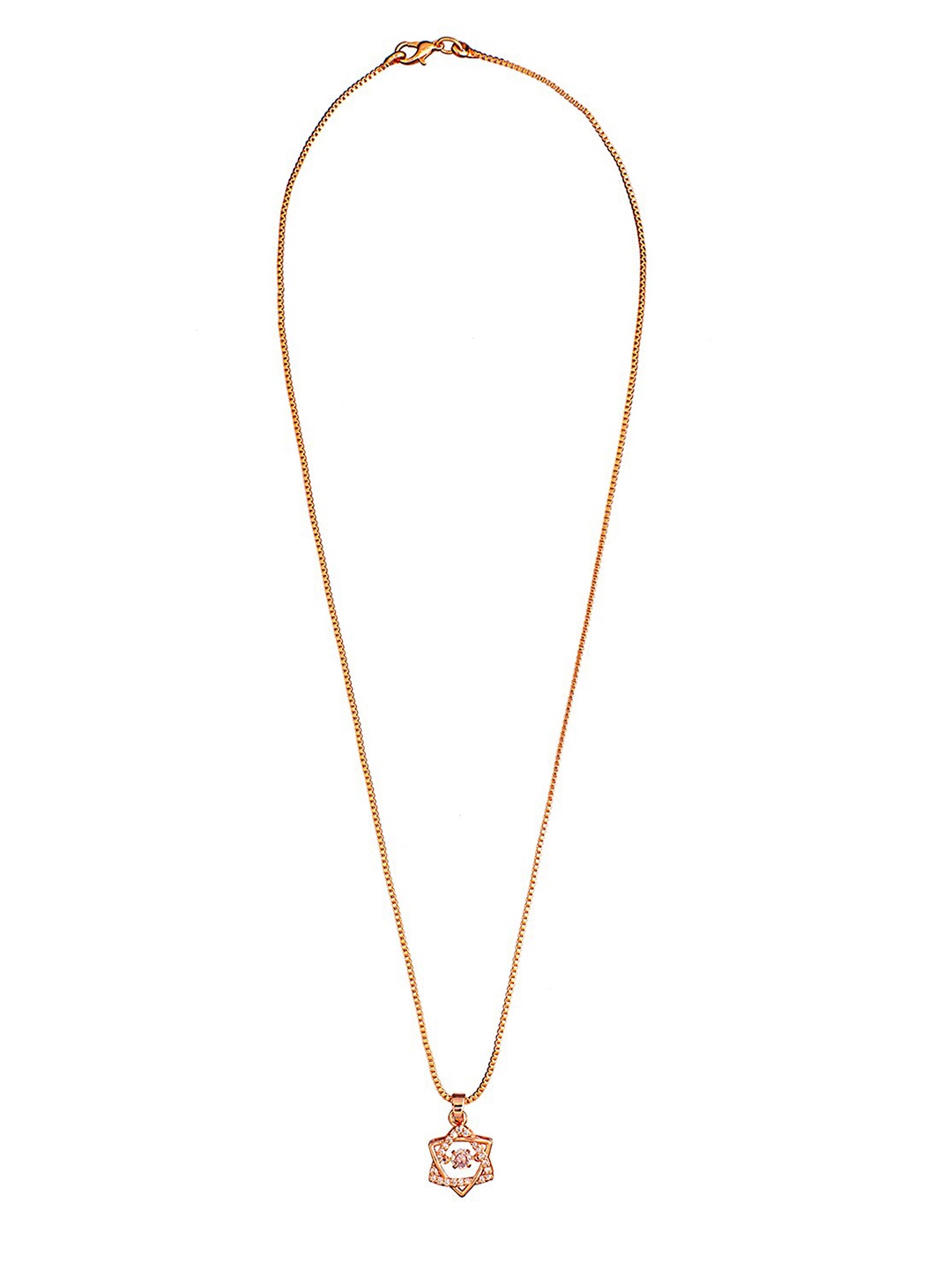 

Shining Jewel - By Shivansh Rose Gold & White Brass Rose Gold-Plated Necklace