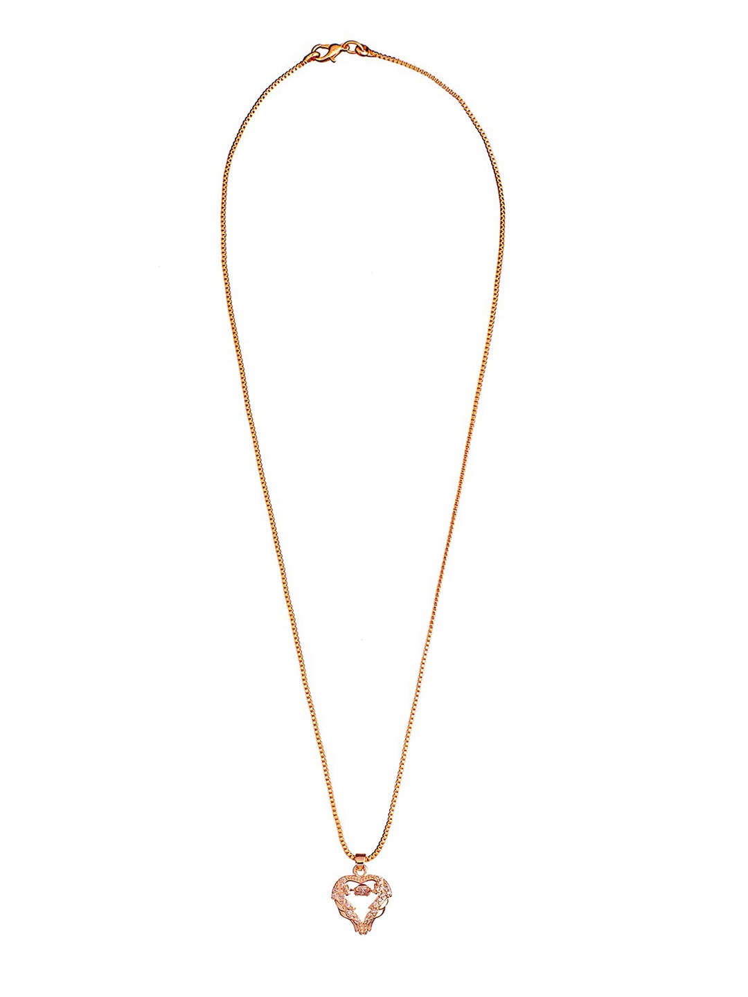 

Shining Jewel - By Shivansh Women Rose Gold-Plated & White Necklace