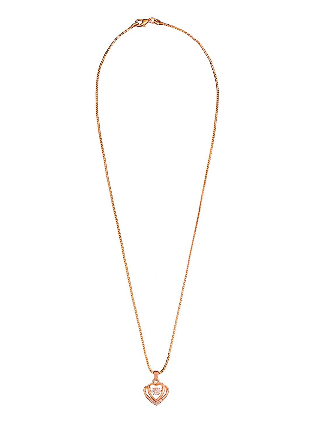

Shining Jewel - By Shivansh Women Rose Gold Plated White Brass Necklace