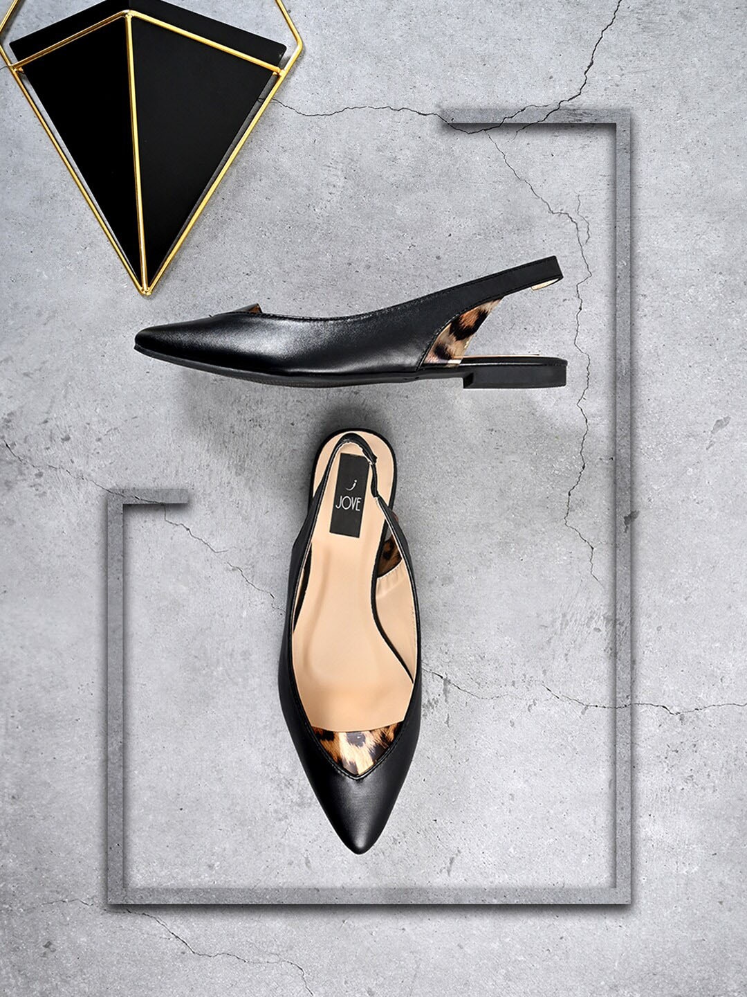 

Jove Women Black Mules Flats