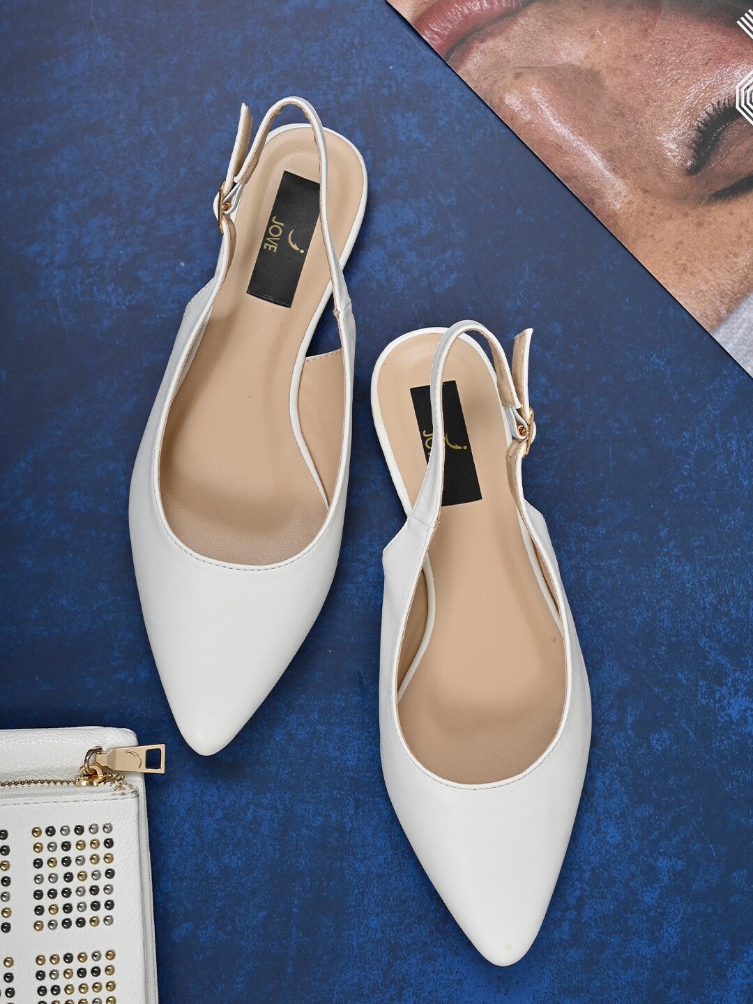 

Jove Women White Ballerinas Flats