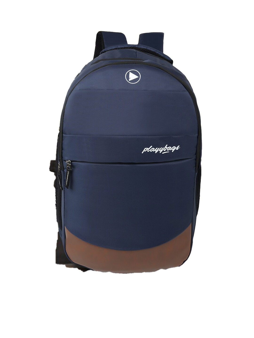 

PLAYYBAGS Unisex Navy Blue & Brown Backpack