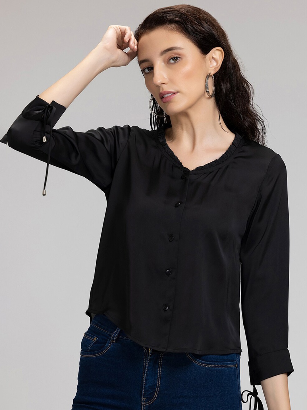 

SHAYE Women Black Solid Top