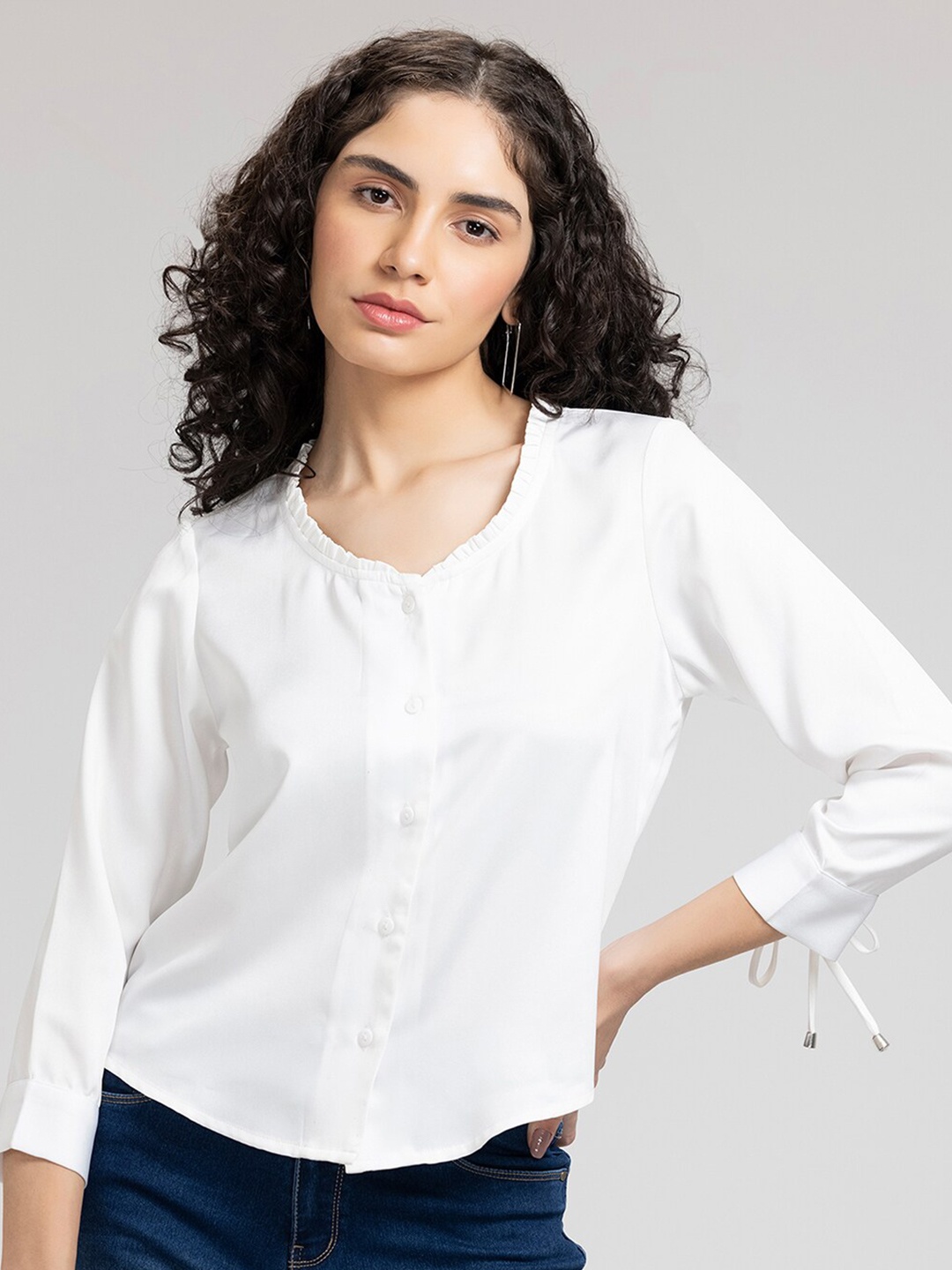 

SHAYE Women White Comfort Casual Shirt