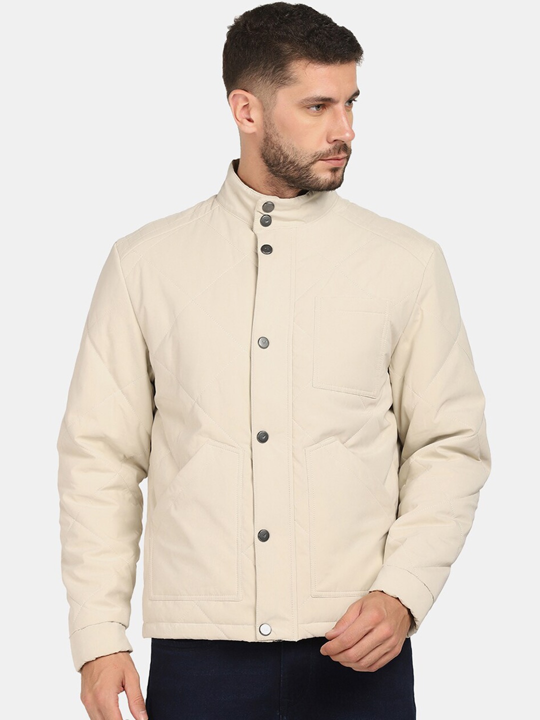 

Blackberrys Men Beige Bomber Jacket