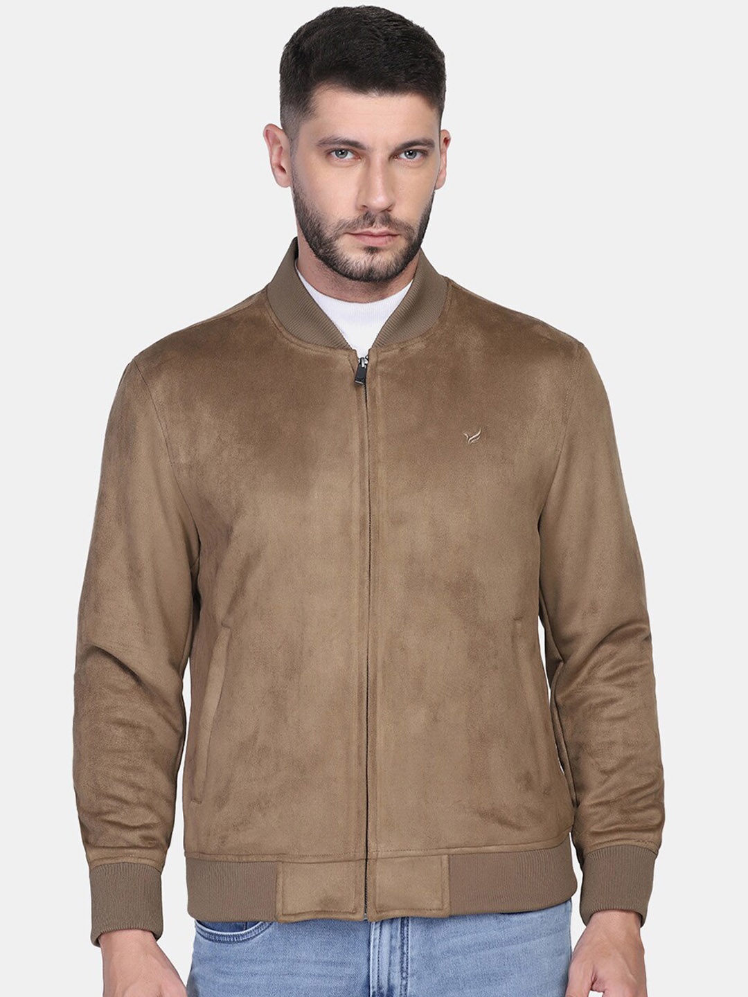 

Blackberrys Men Beige Bomber Jacket