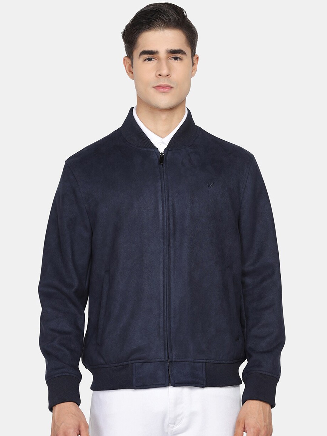 

Blackberrys Men Navy Blue Bomber Jacket