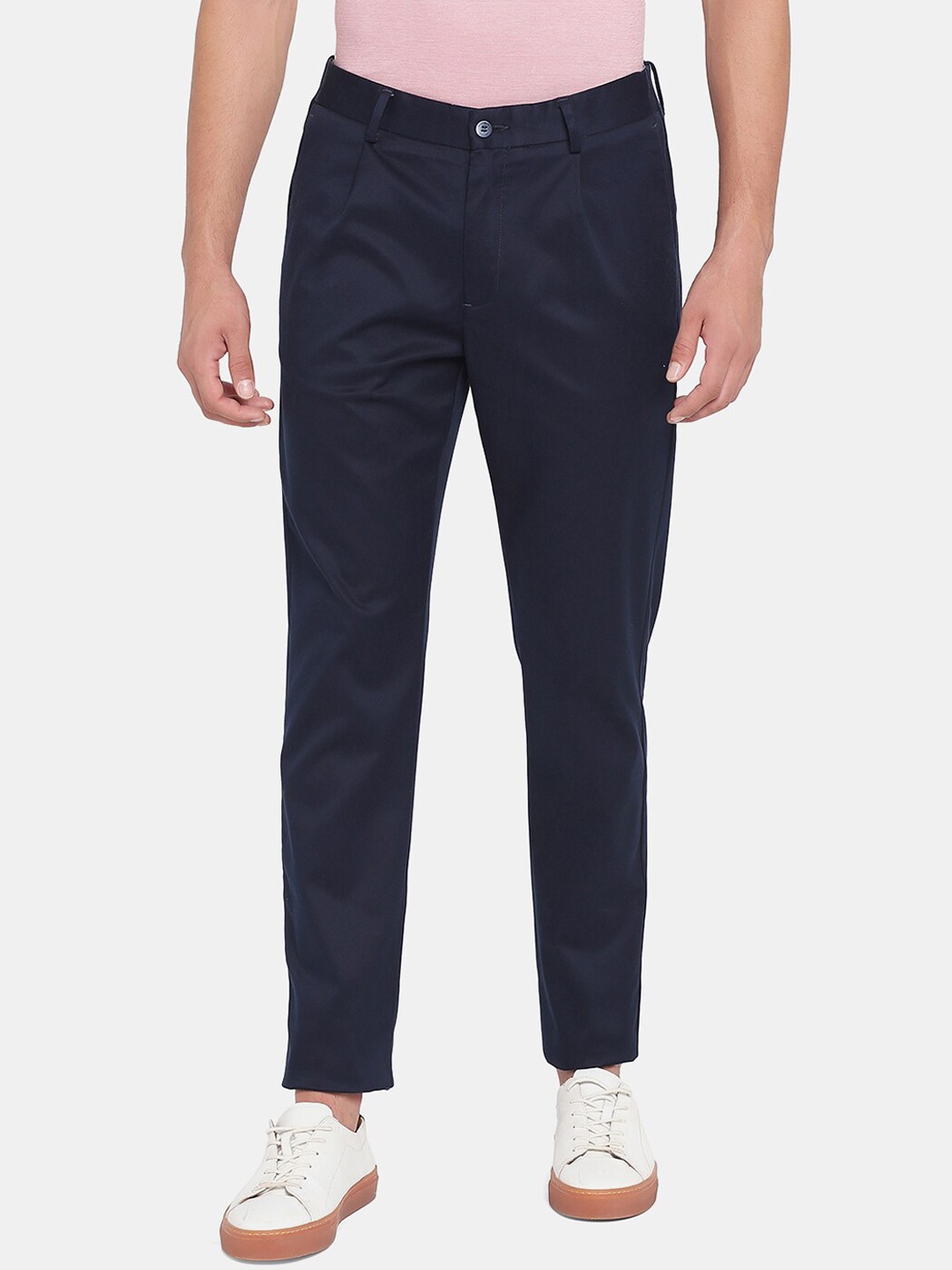 

Blackberrys Men Navy Blue Solid Trouser