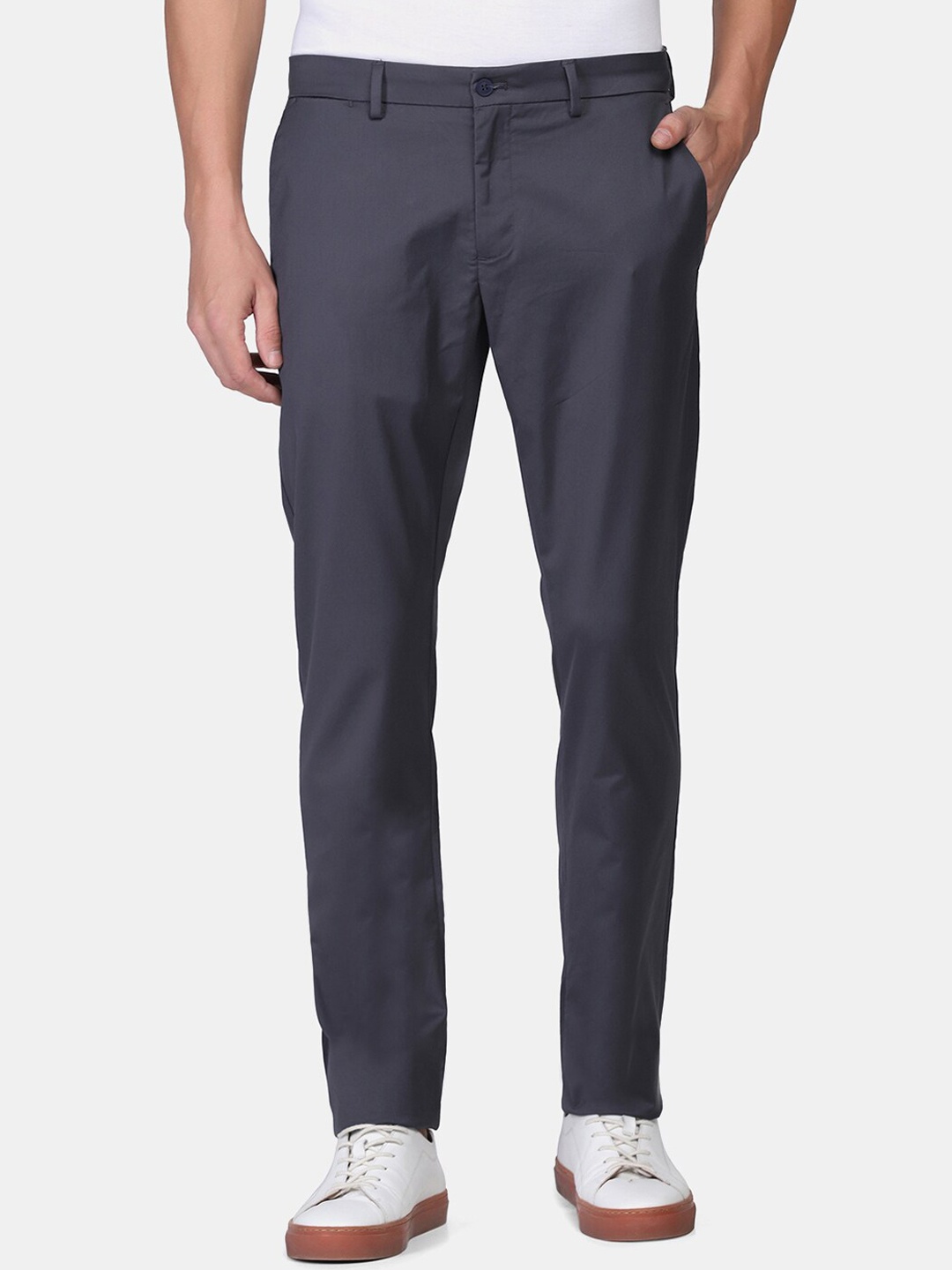 

Blackberrys TechPro Men Grey Slim Fit Cotton Trousers
