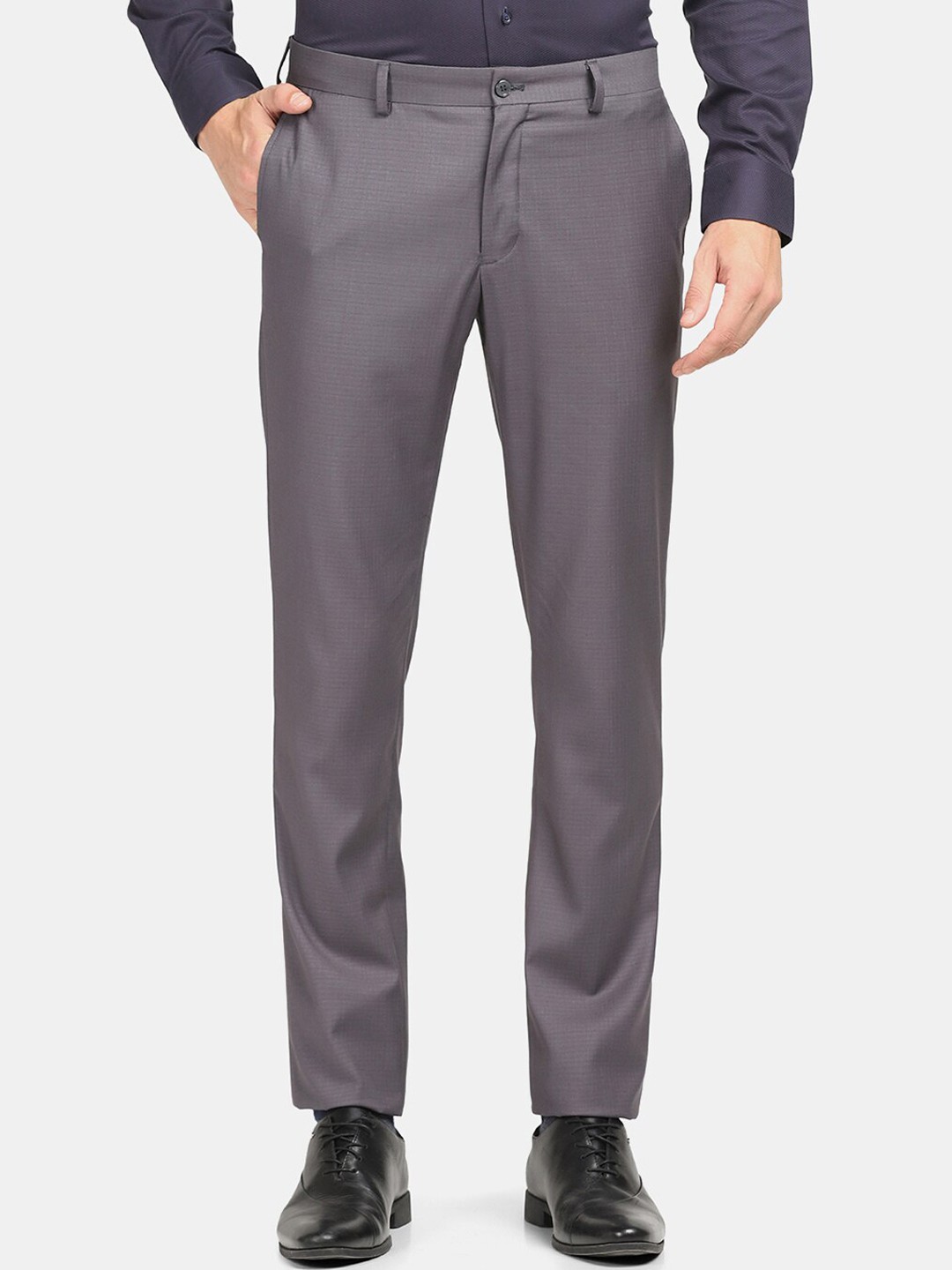 

Blackberrys Men Grey Slim Fit Trousers