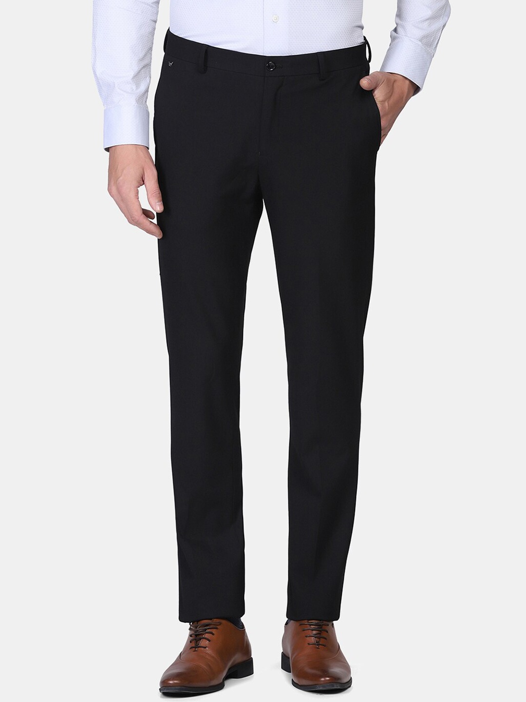 

Blackberrys Men Black Slim Fit Formal Trouser