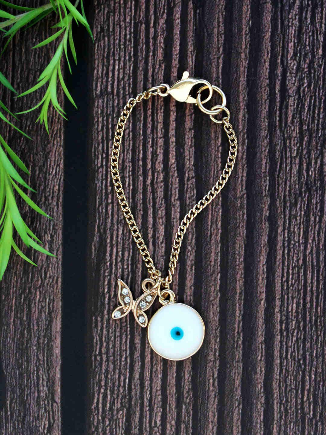 

Runway Ritual Blue & Gold-Toned Evil Eye Charms