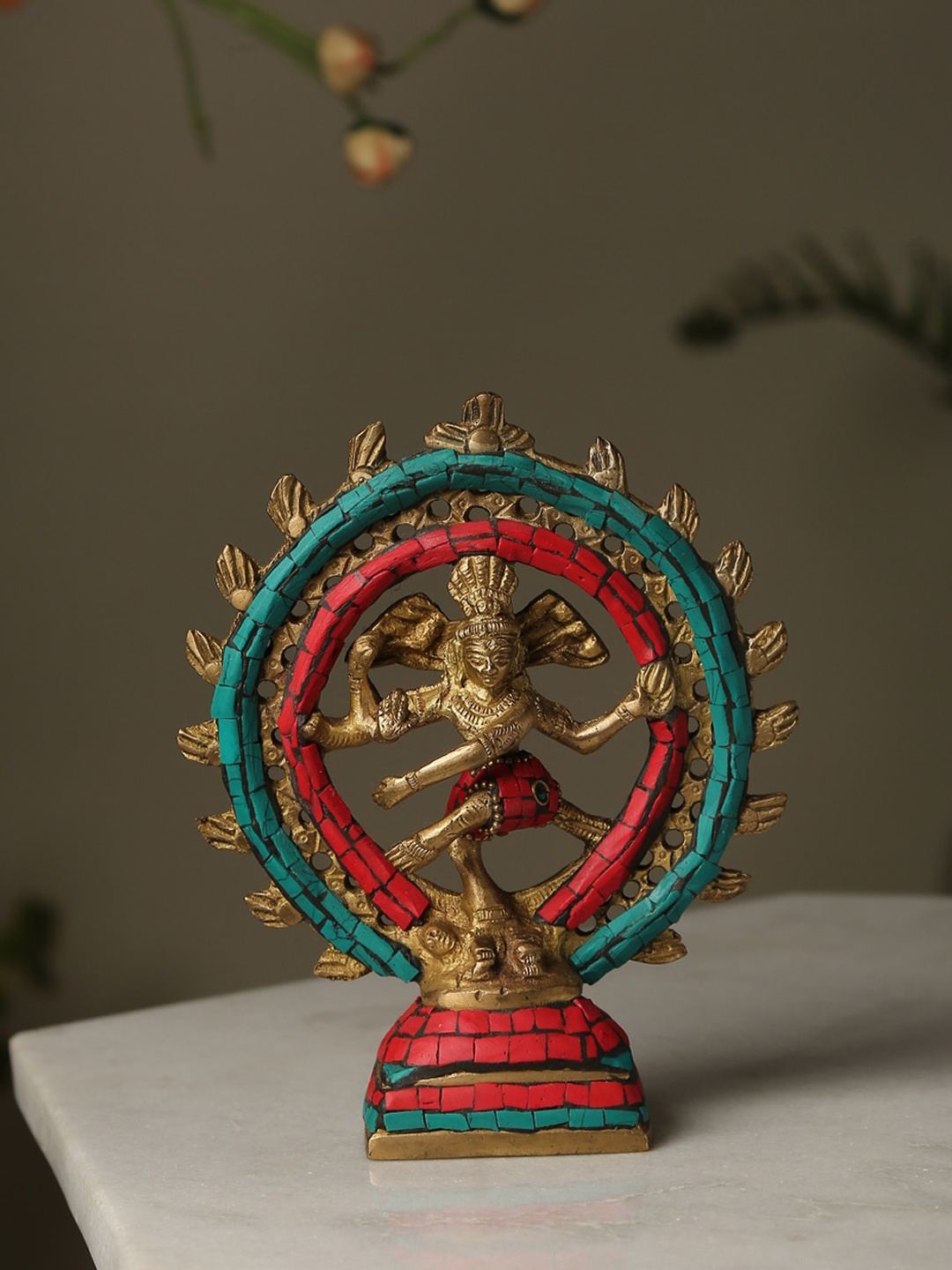 

Amoliconcepts Gold-Toned Natraj With Stone Detailing Showpieces