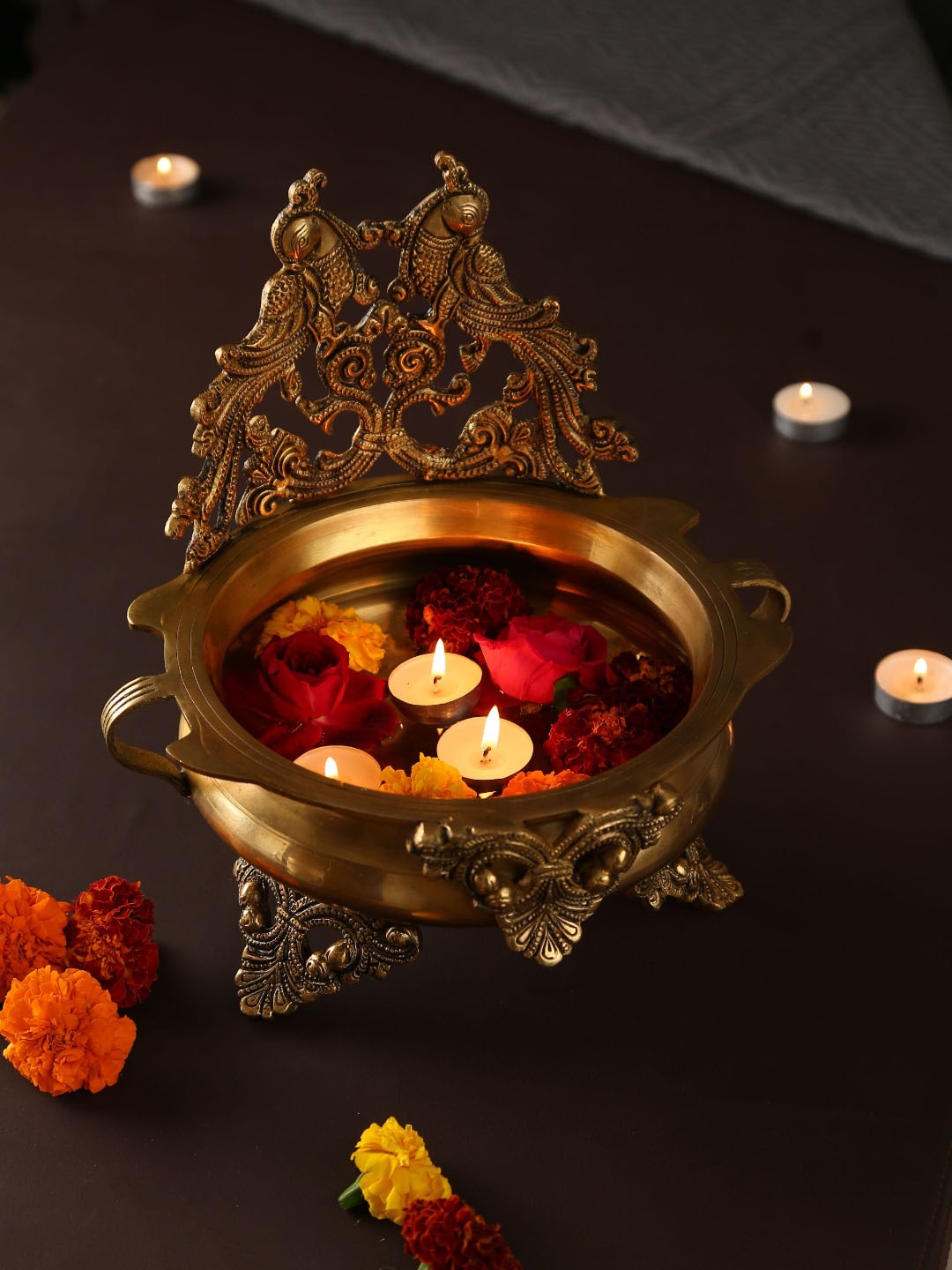 

Amoliconcepts Gold-Toned Solid Designed Urli