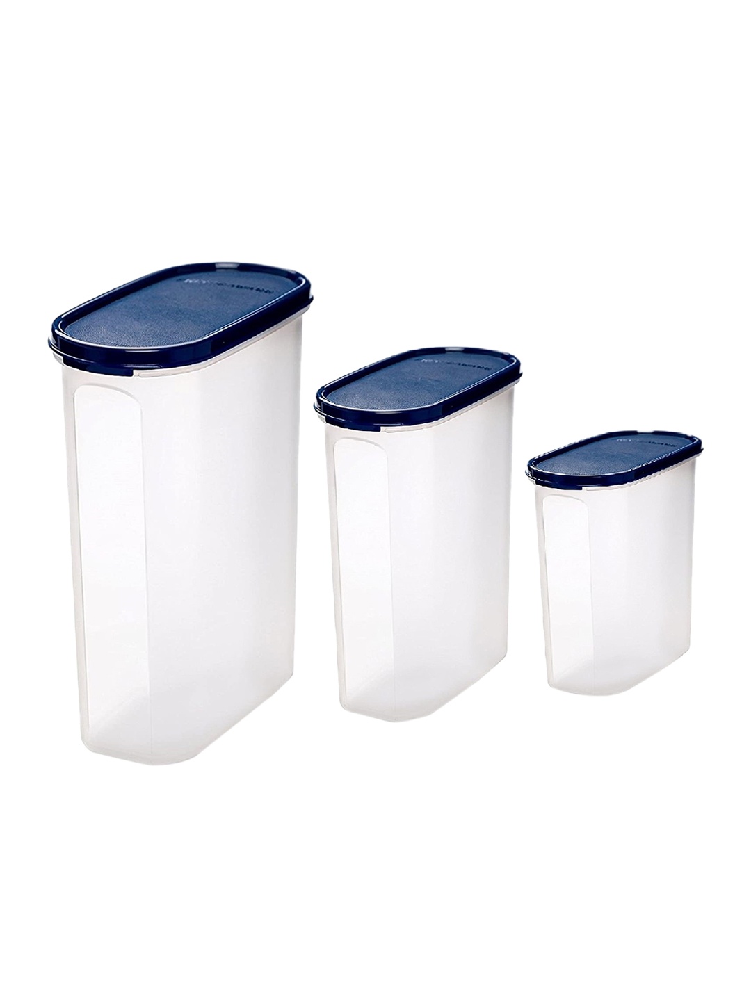 

SignoraWare Set of 3 Oval Solid Plastic Kitchen Storage, Blue