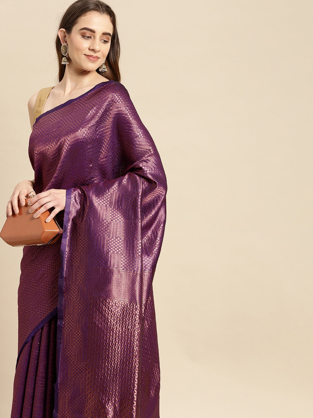 

Pothys Blue Woven Design Art Silk Banarasi Saree