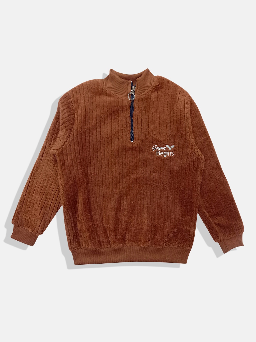 

GAME BEGINS Girls Premium Cotton Fleece Sweatshirt, Brown