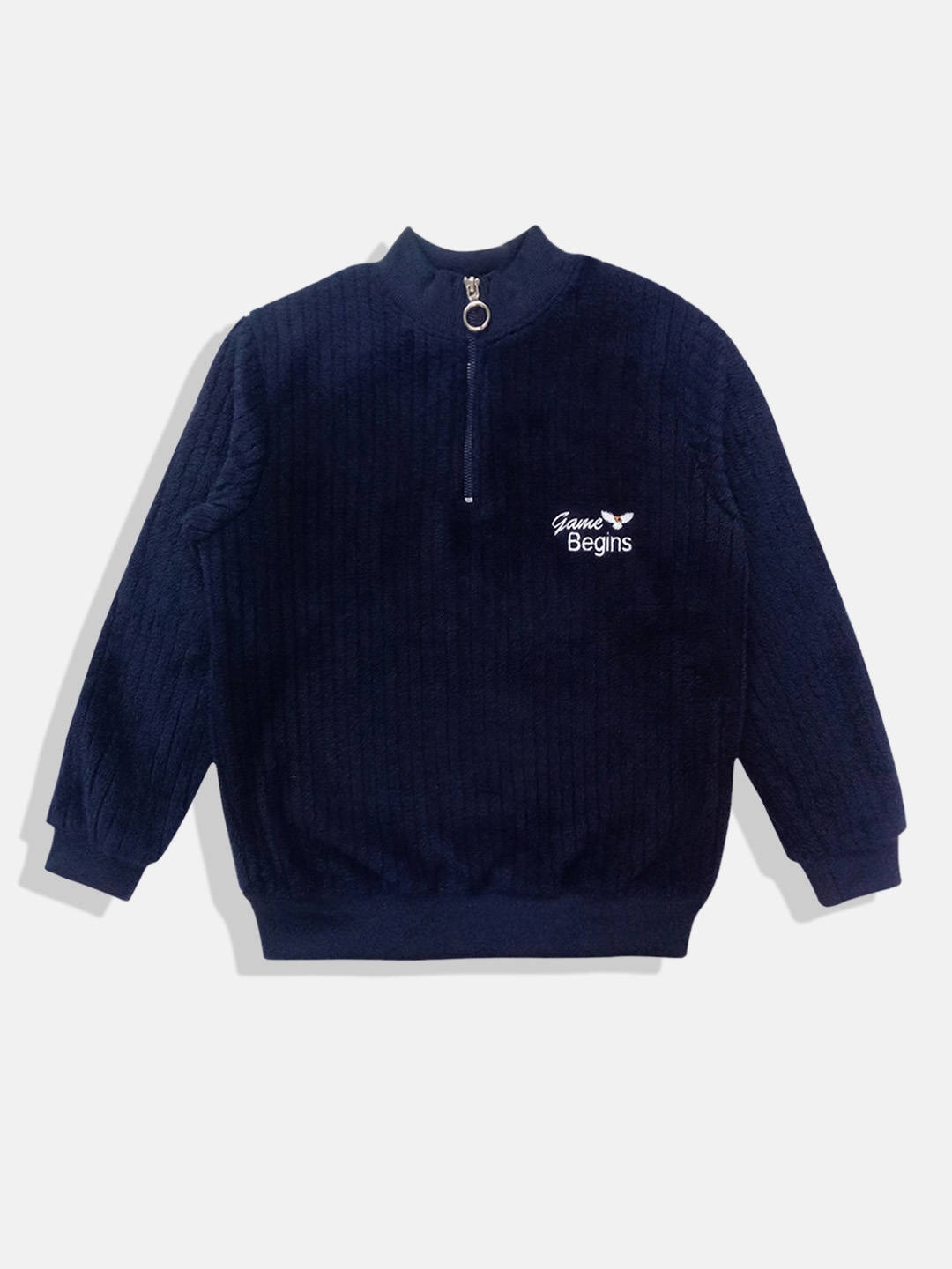 

GAME BEGINS Girls Premium Cotton Fleece Sweatshirt, Navy blue
