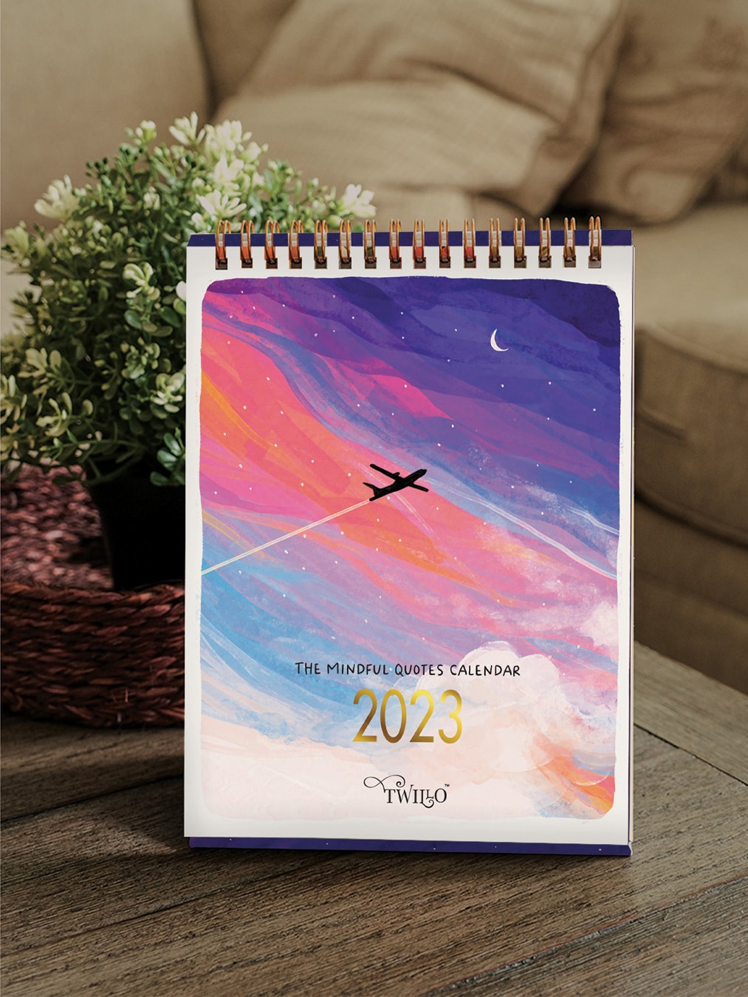 

happywagon White & Purple Printed Calender Stationery