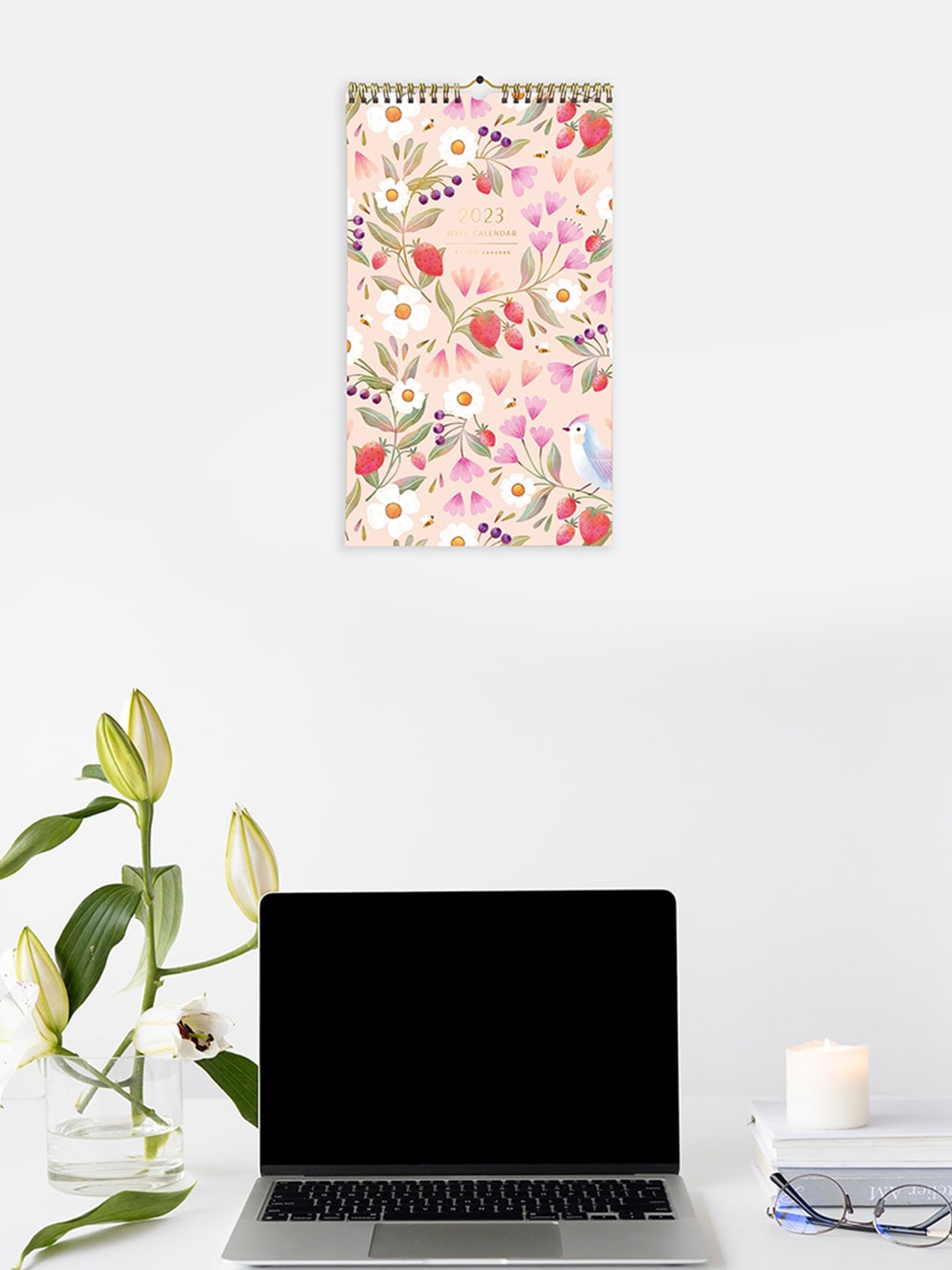 

happywagon Pink Floral Printed Calendar