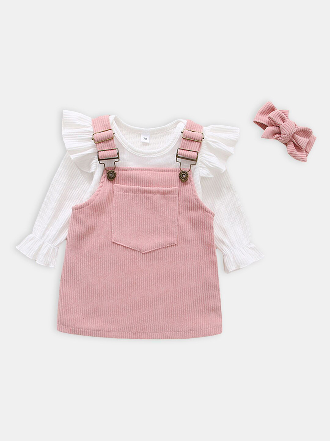 

Hopscotch Girls Pink & White Top with Skirt