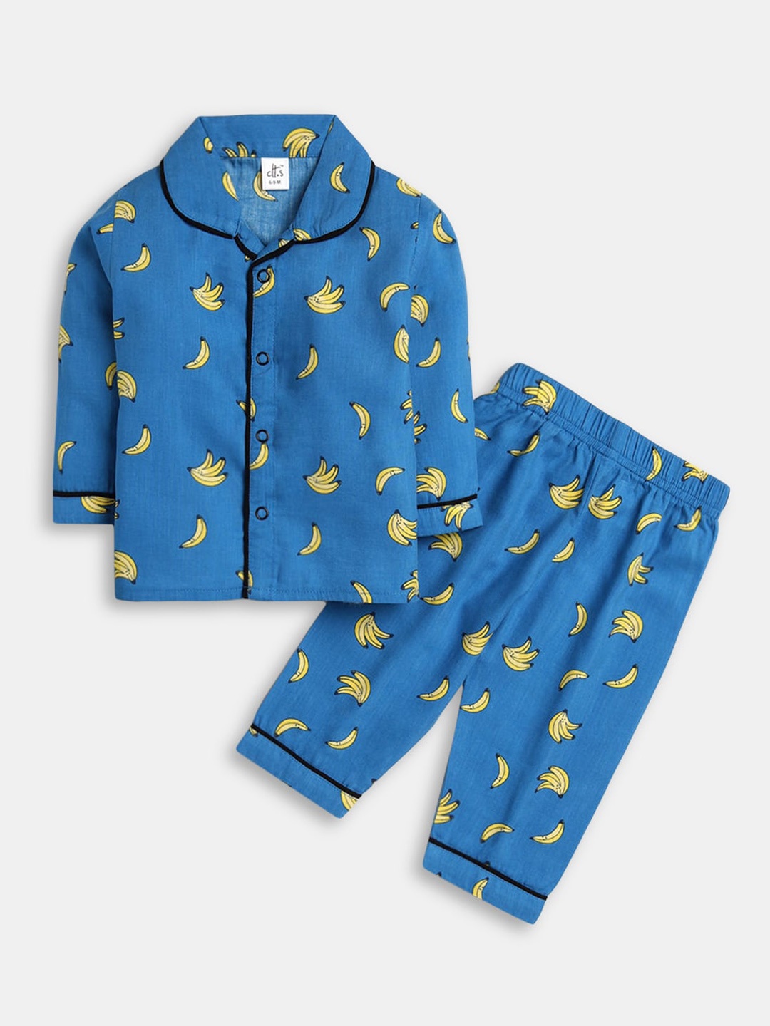 

Hopscotch Boys Blue & Yellow Printed Night suit