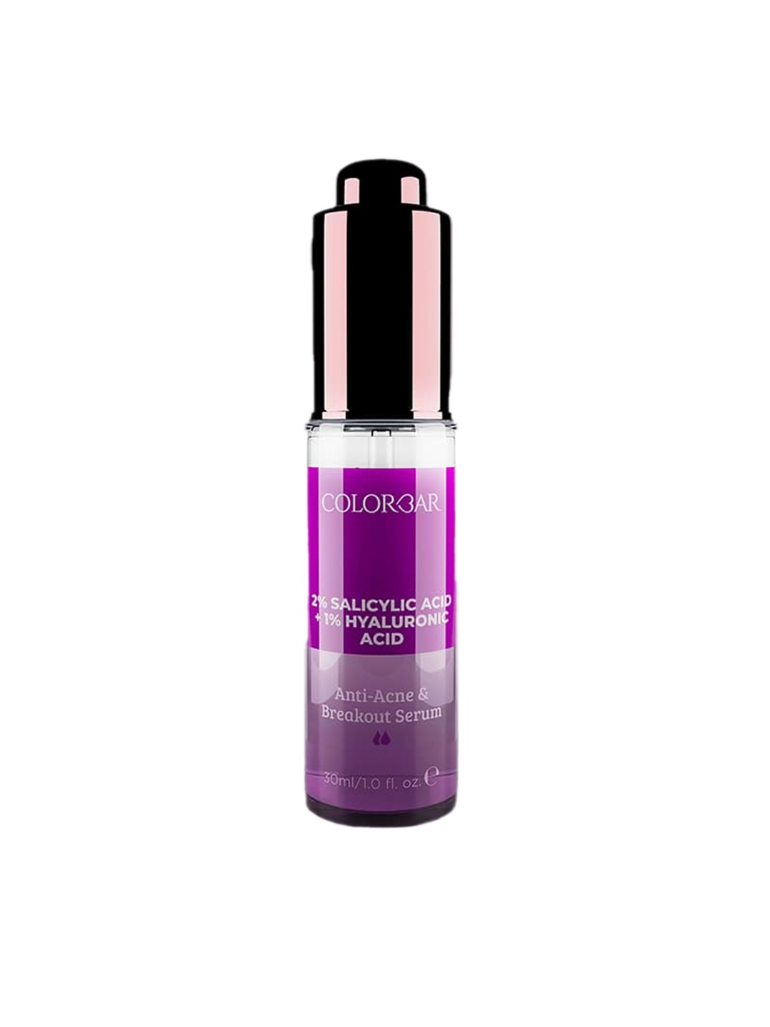 

Colorbar Anti-Acne & Breakout Serum with Salicylic Acid & Hyaluronic Acid - 30 ml, Purple